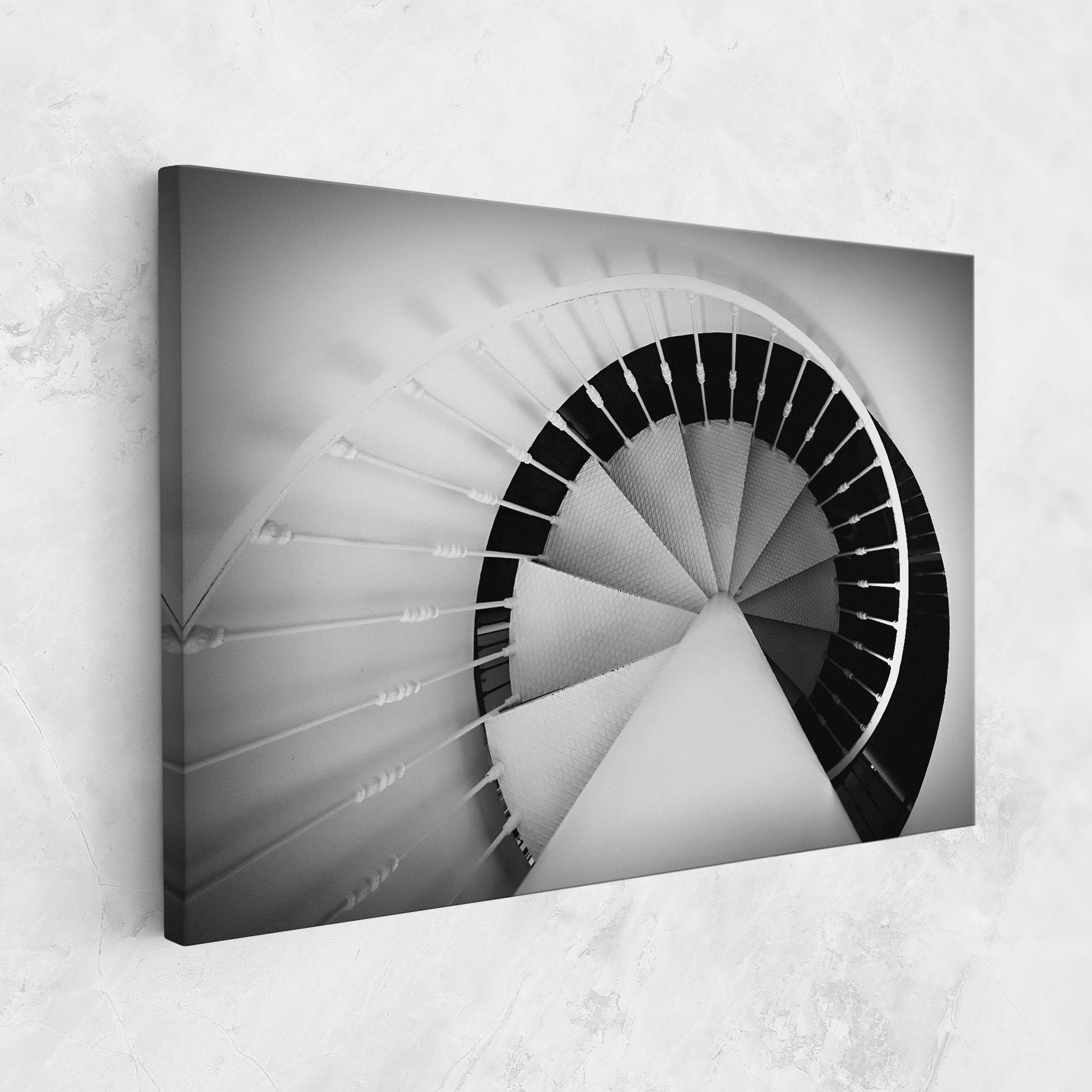 Leinwandbild Black Circle Stairs mockup 1