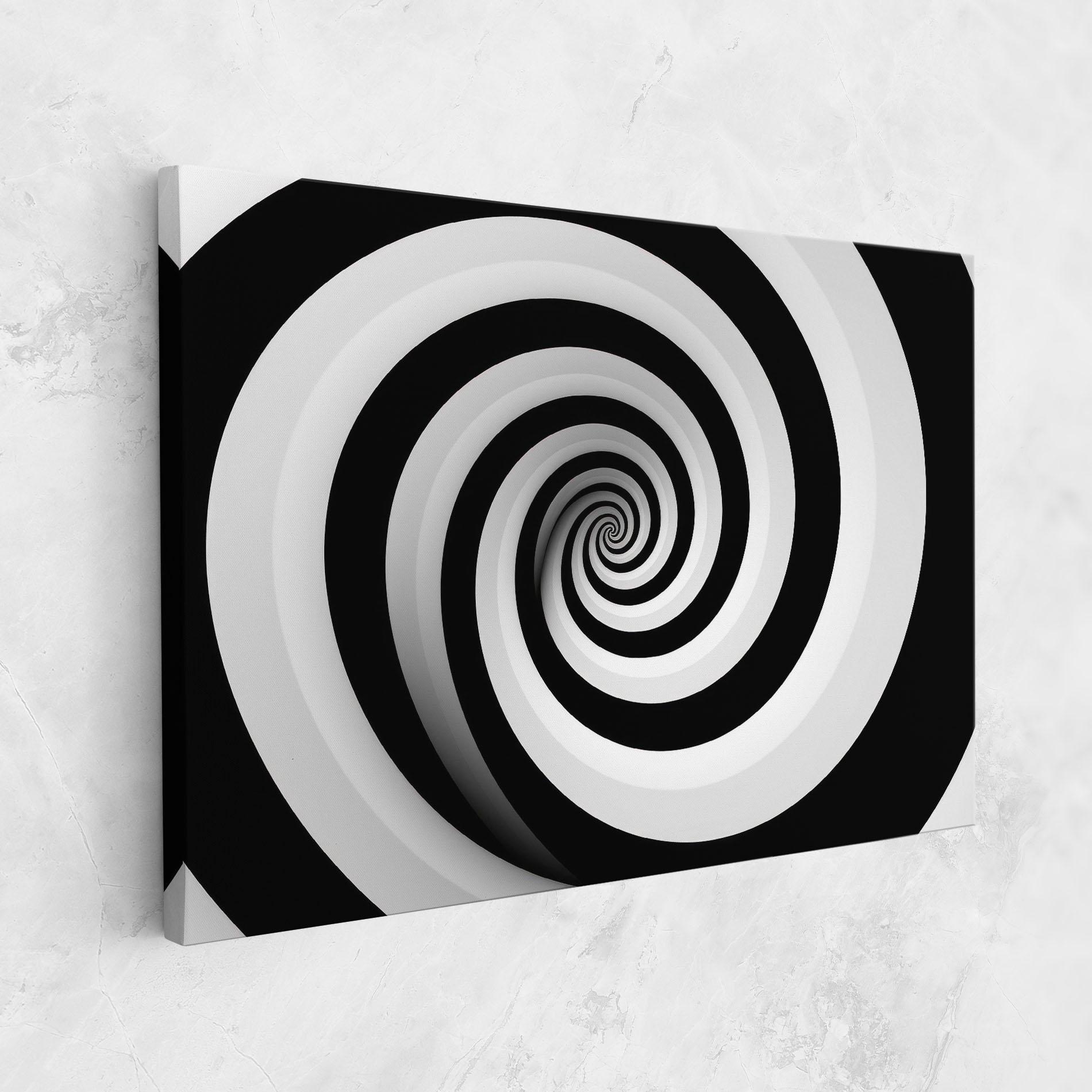 Leinwandbild Black White Spiral mockup 1