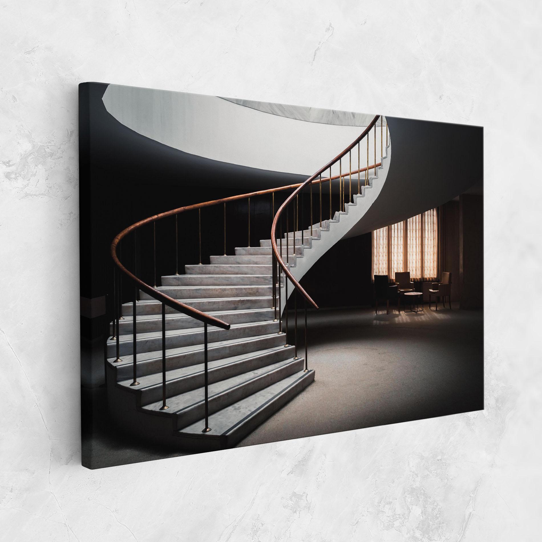 Leinwandbild Dark Room Stairs mockup 1