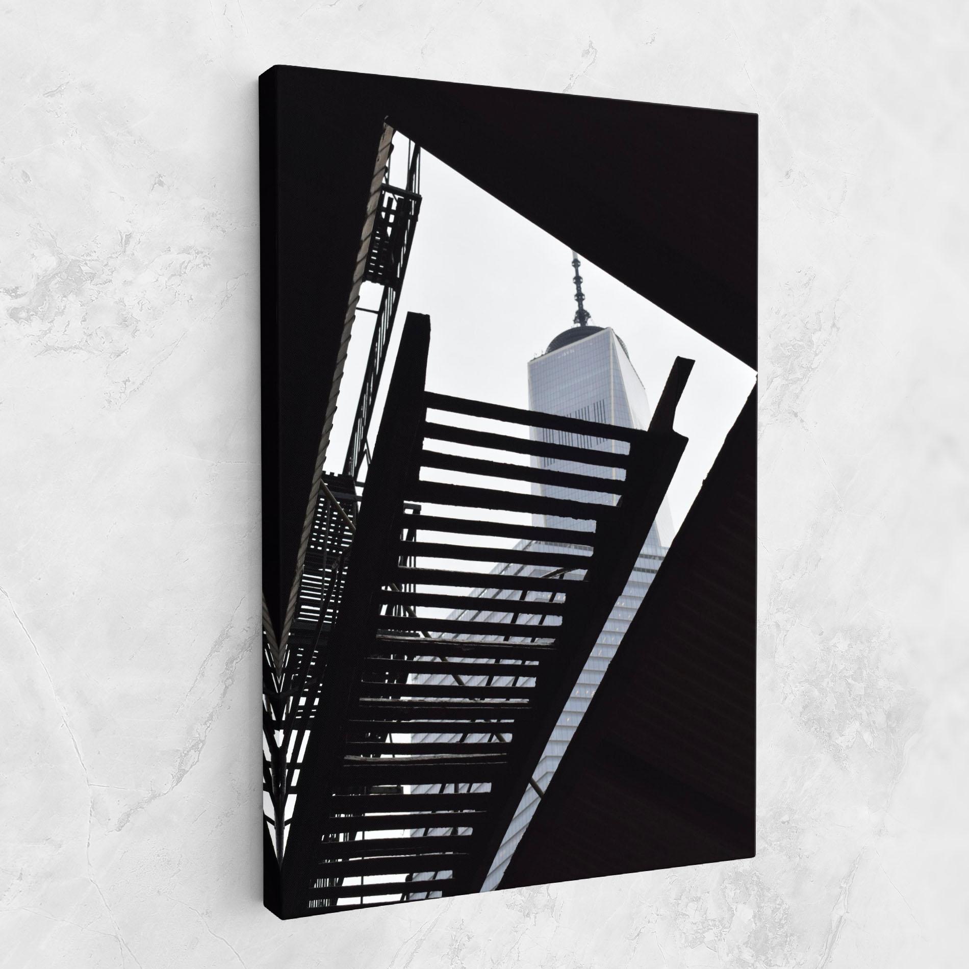 Leinwandbild Black Stairs Floating mockup 1