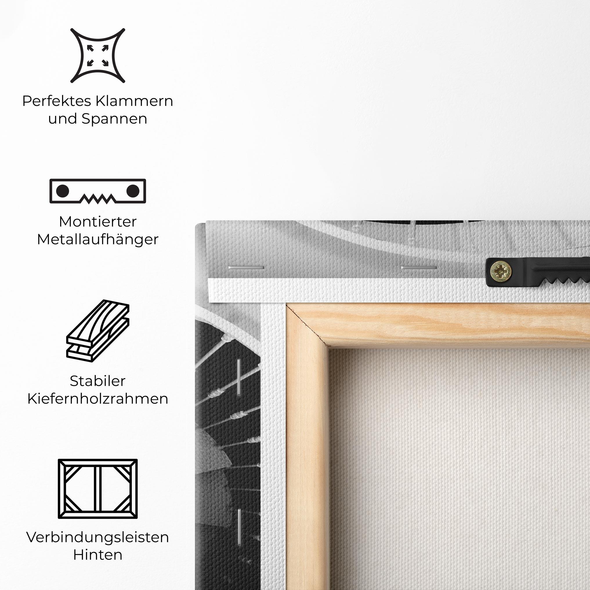 Leinwandbild Black Circle Stairs mockup 5
