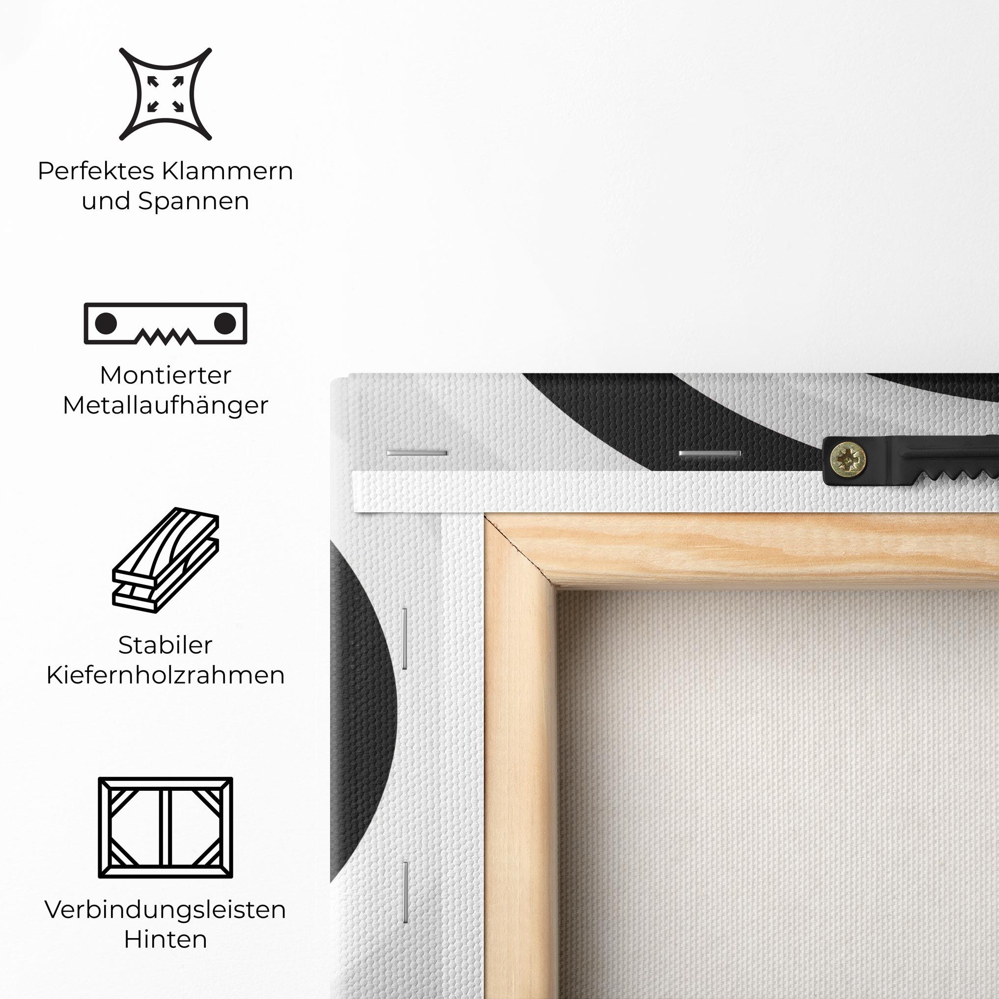 Leinwandbild Black White Spiral mockup 5