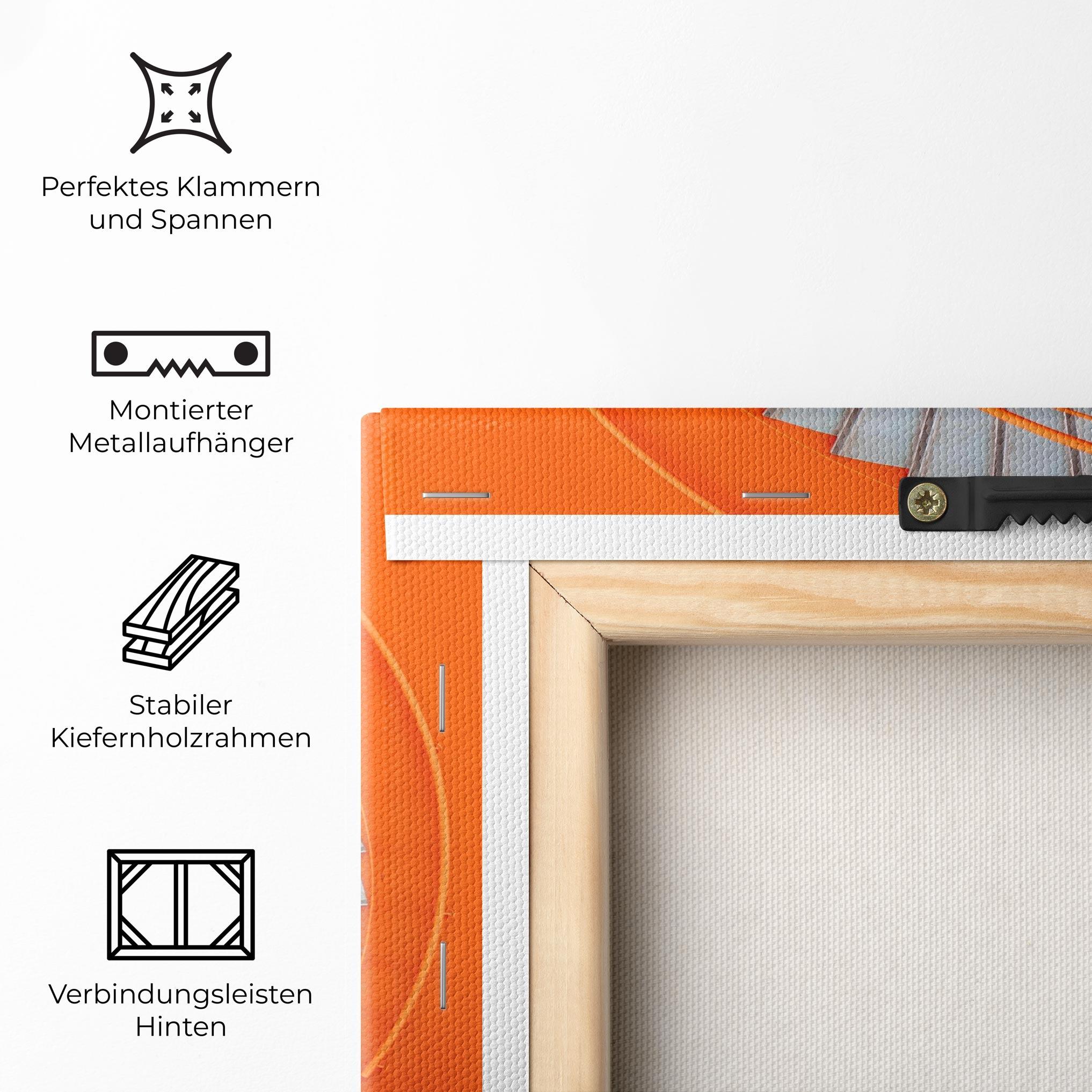 Leinwandbild Grey Orange Stairs mockup 5
