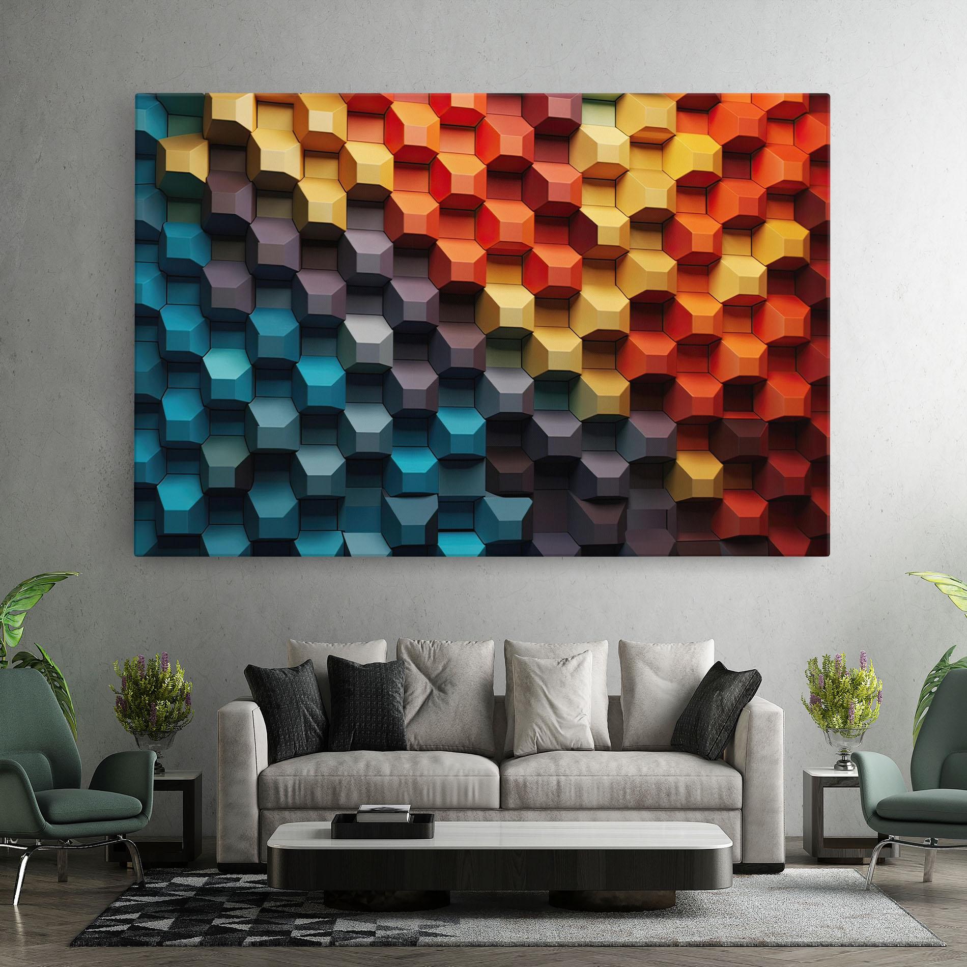 Leinwandbild 3d Sqare Mix mockup 7