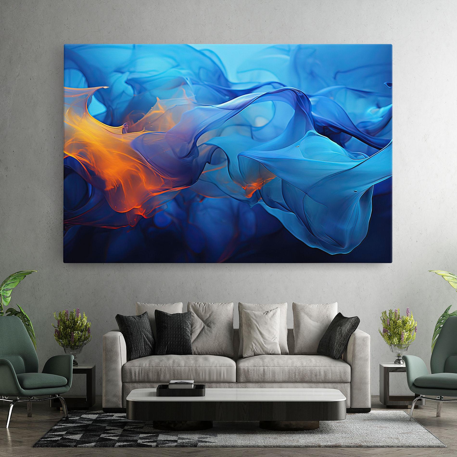 Leinwandbild Blue Orange Floating mockup 7