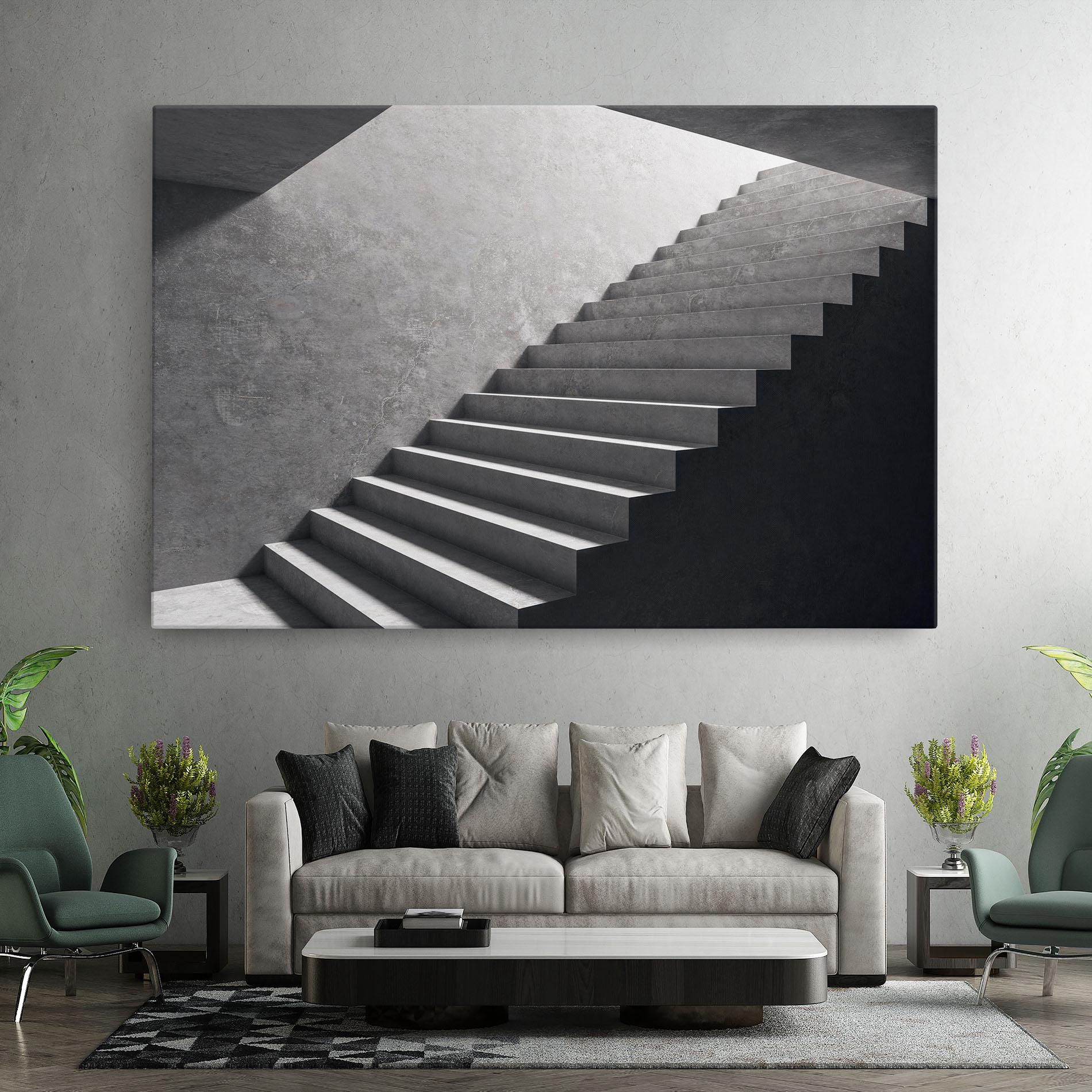Leinwandbild Concrete Stairs mockup 7