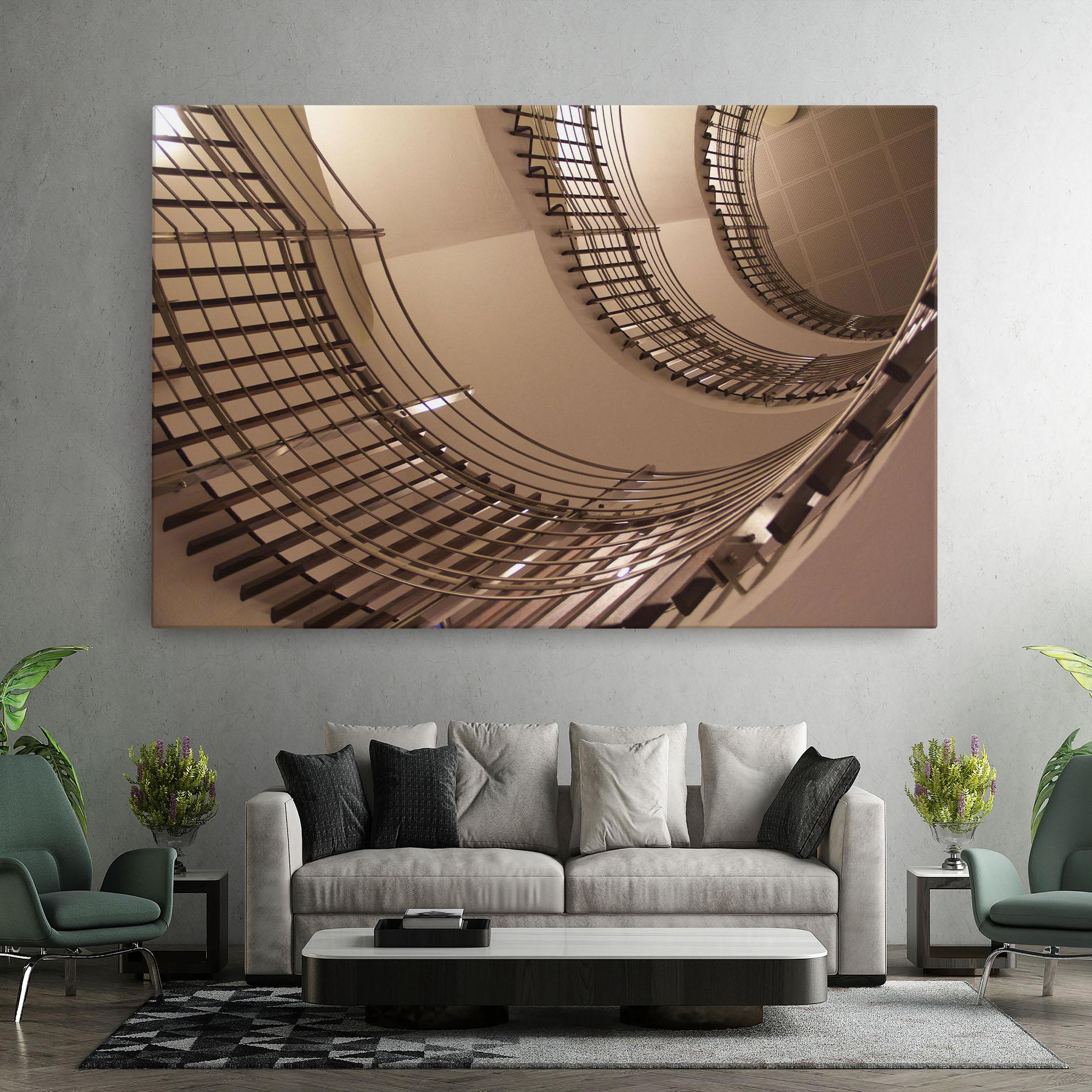 Leinwandbild Cream Stairs mockup 7