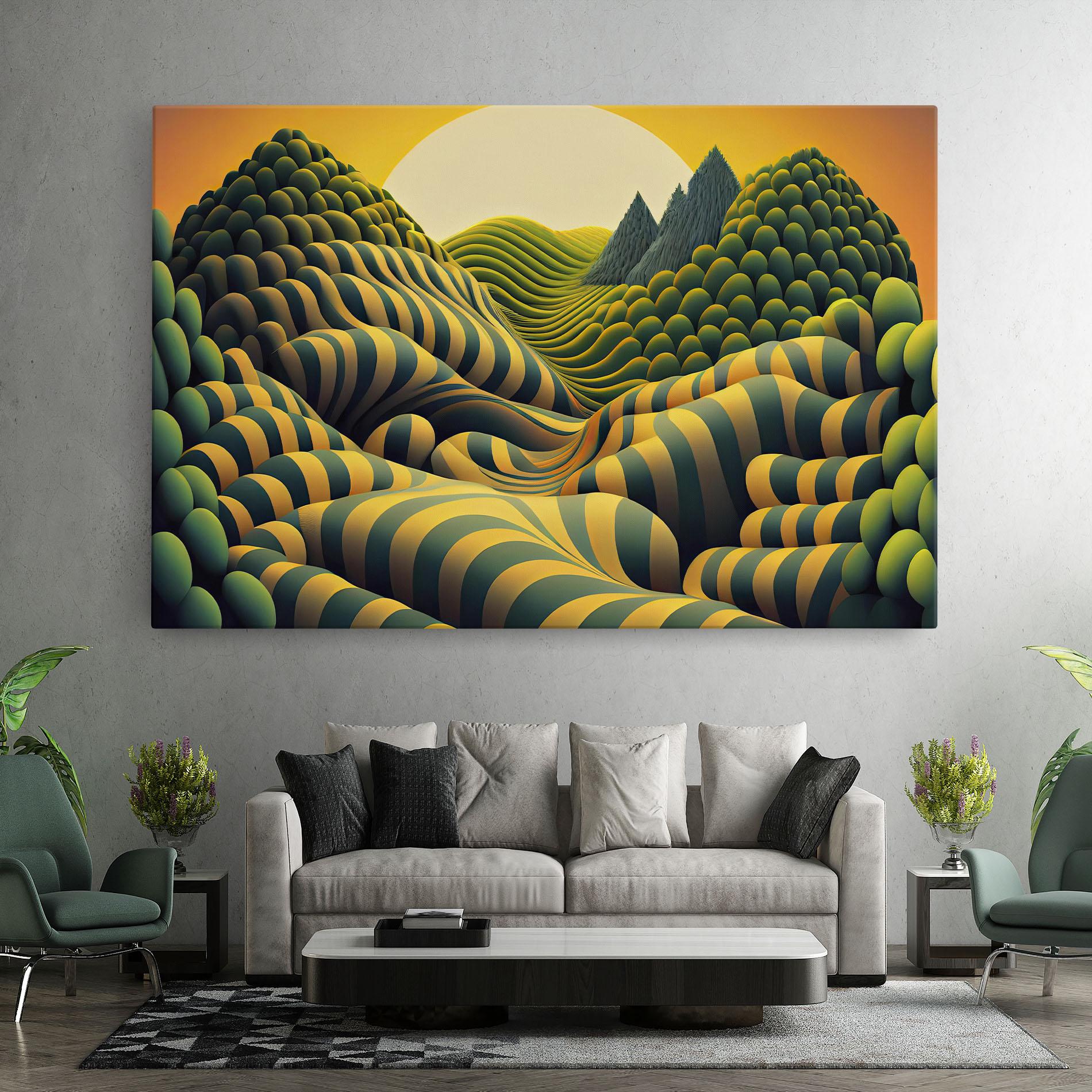 Leinwandbild Green Yellow View mockup 7