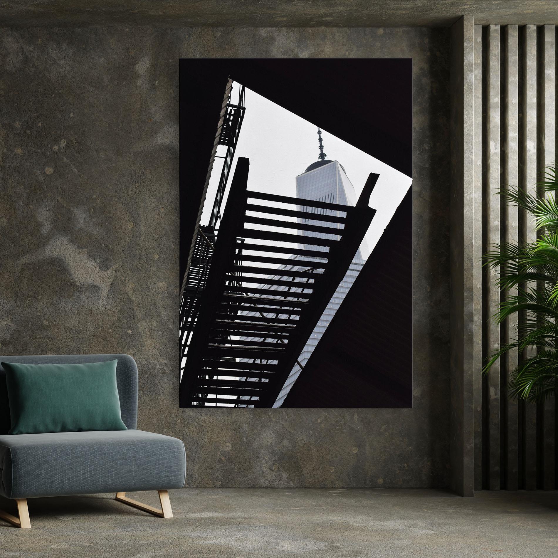 Leinwandbild Black Stairs Floating mockup 7