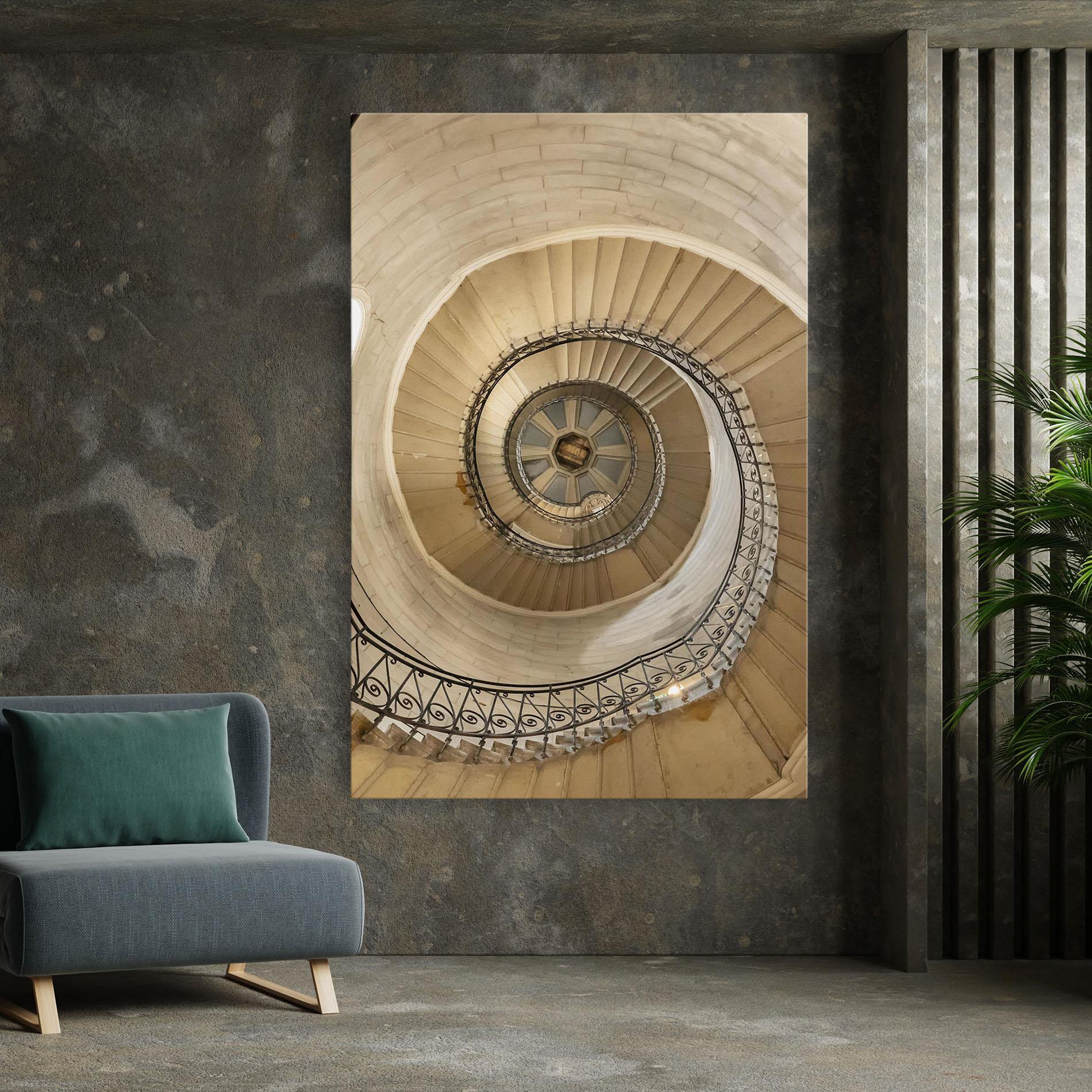 Leinwandbild Cream Down Stairs mockup 7