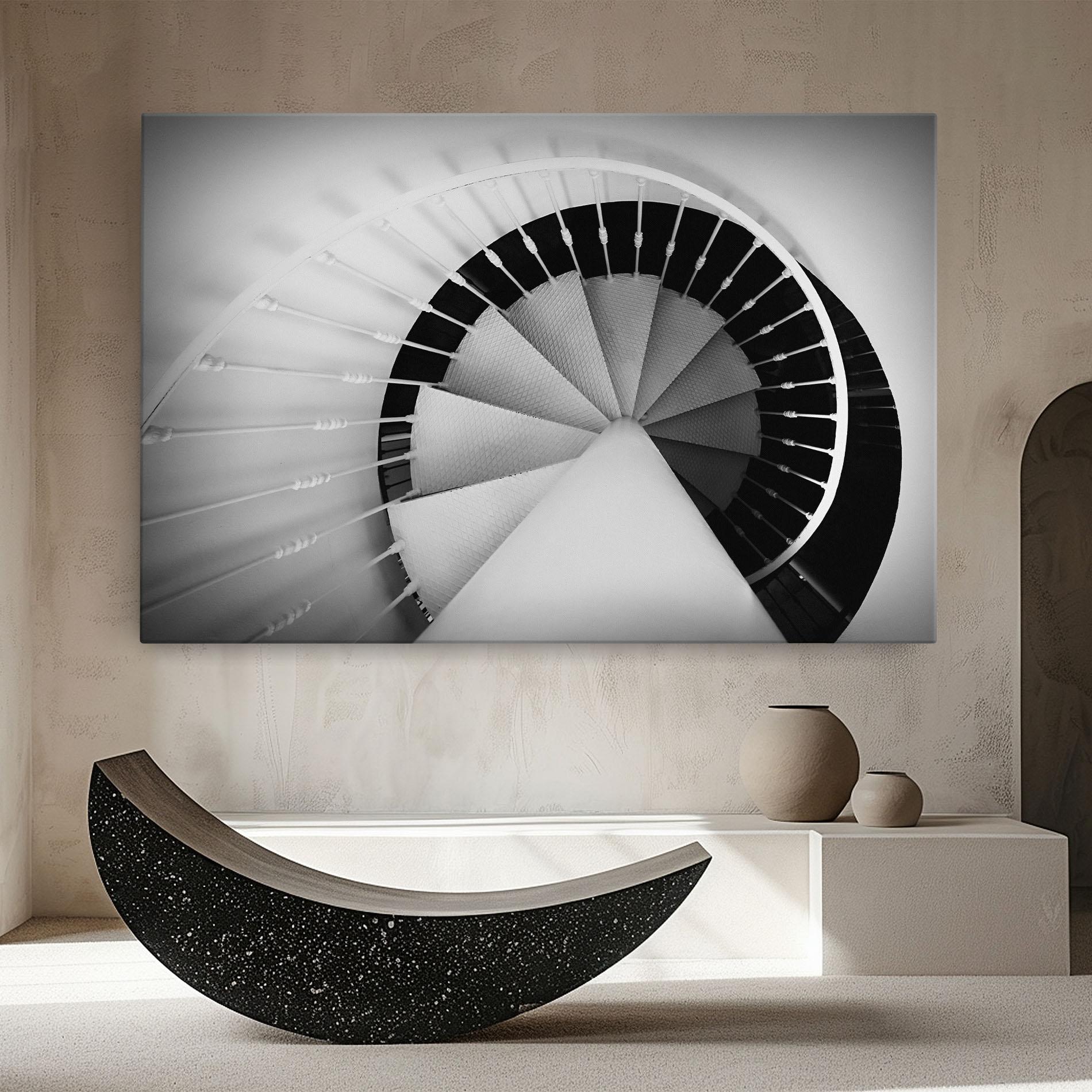 Leinwandbild Black Circle Stairs mockup 8