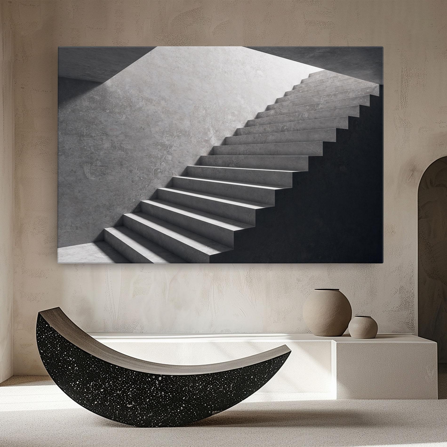 Leinwandbild Concrete Stairs mockup 8