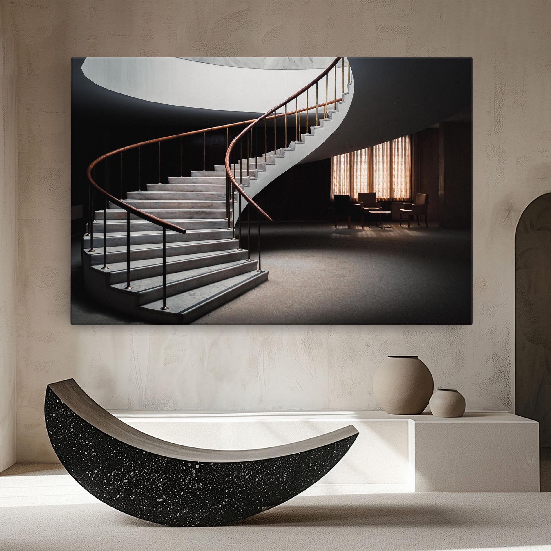 Leinwandbild Dark Room Stairs mockup 8