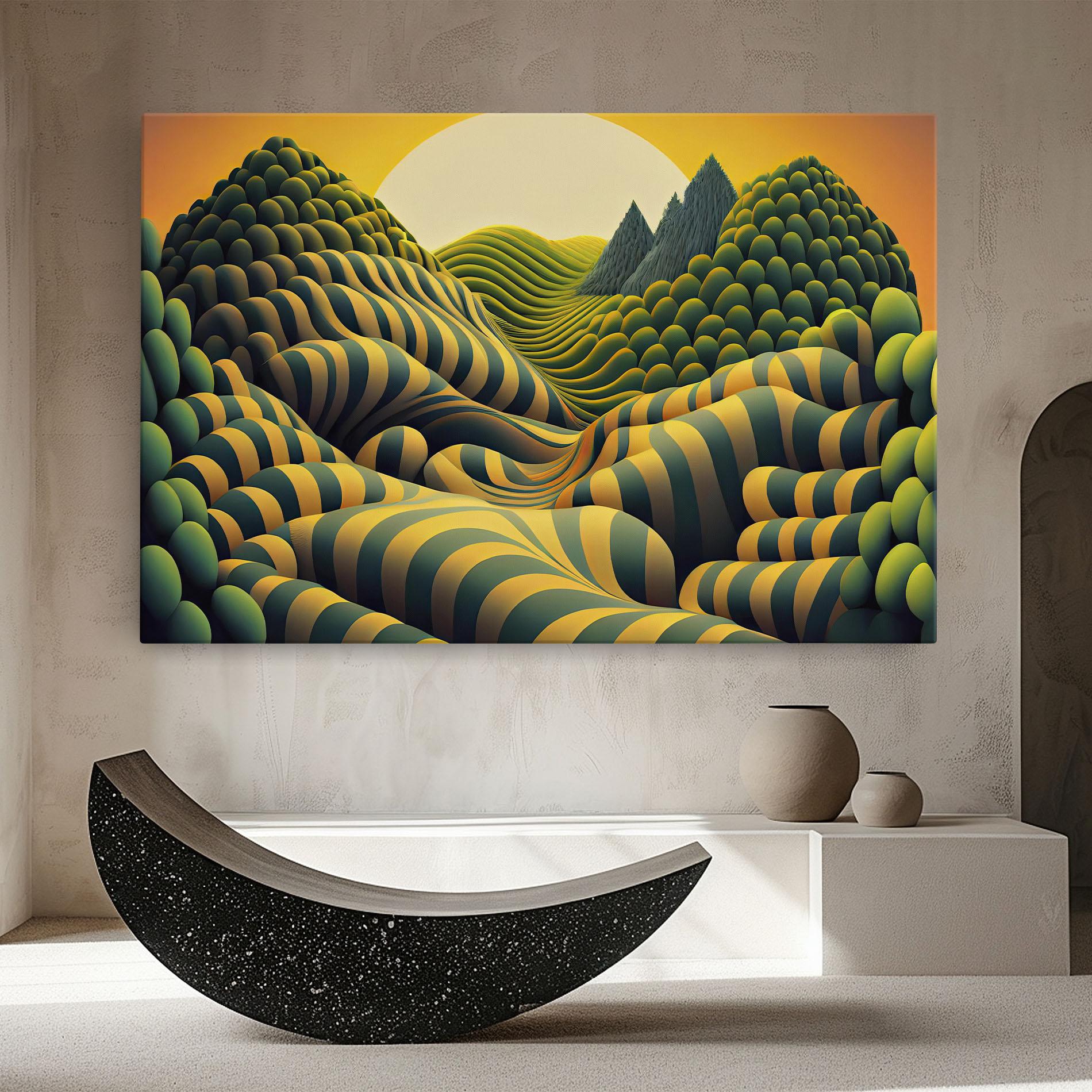 Leinwandbild Green Yellow View mockup 8