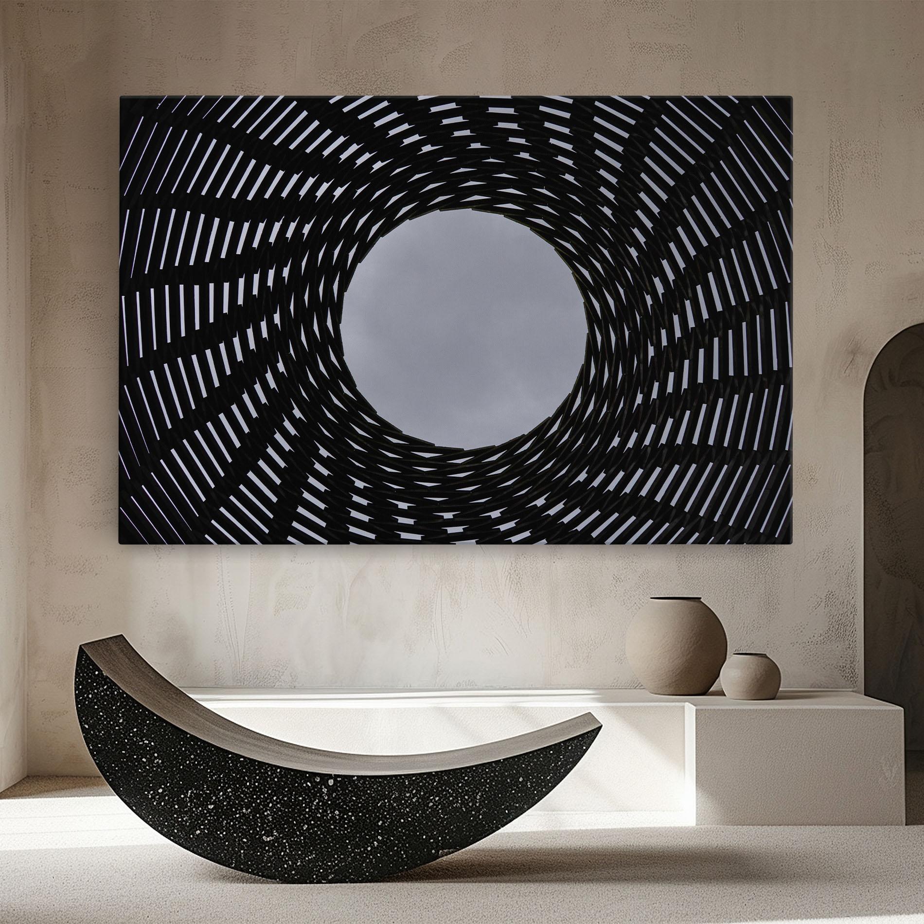 Leinwandbild Grey Circle Lines mockup 8