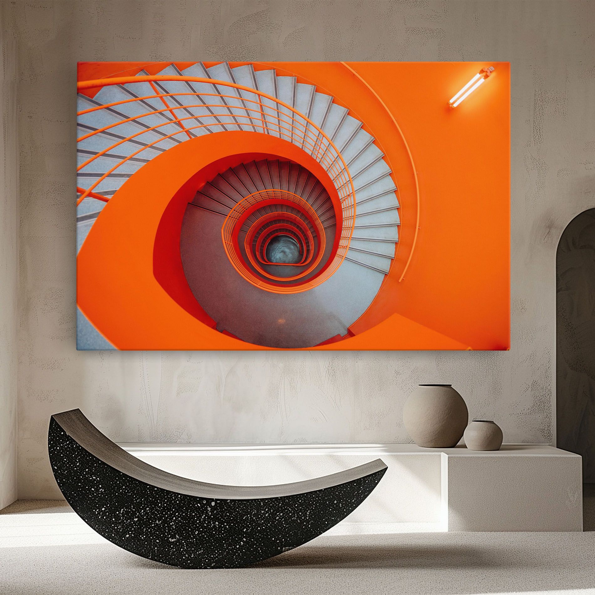 Grey Orange Stairs mockup 8