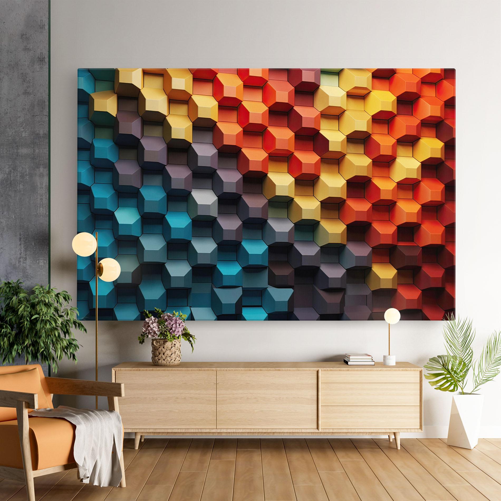 Leinwandbild 3d Sqare Mix mockup 9