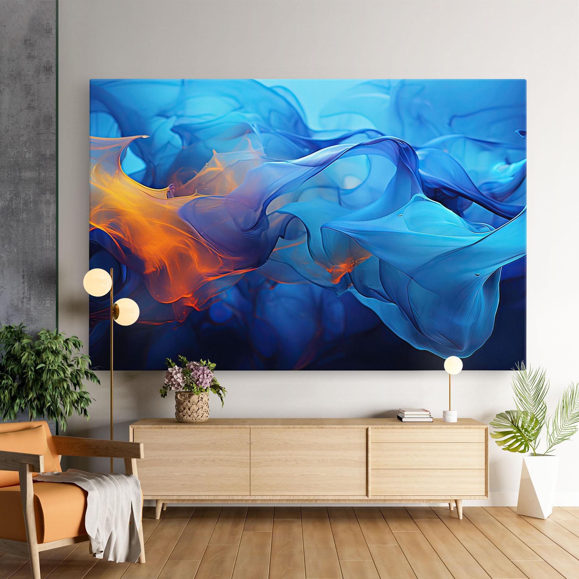 Leinwandbild Blue Orange Floating mockup 9