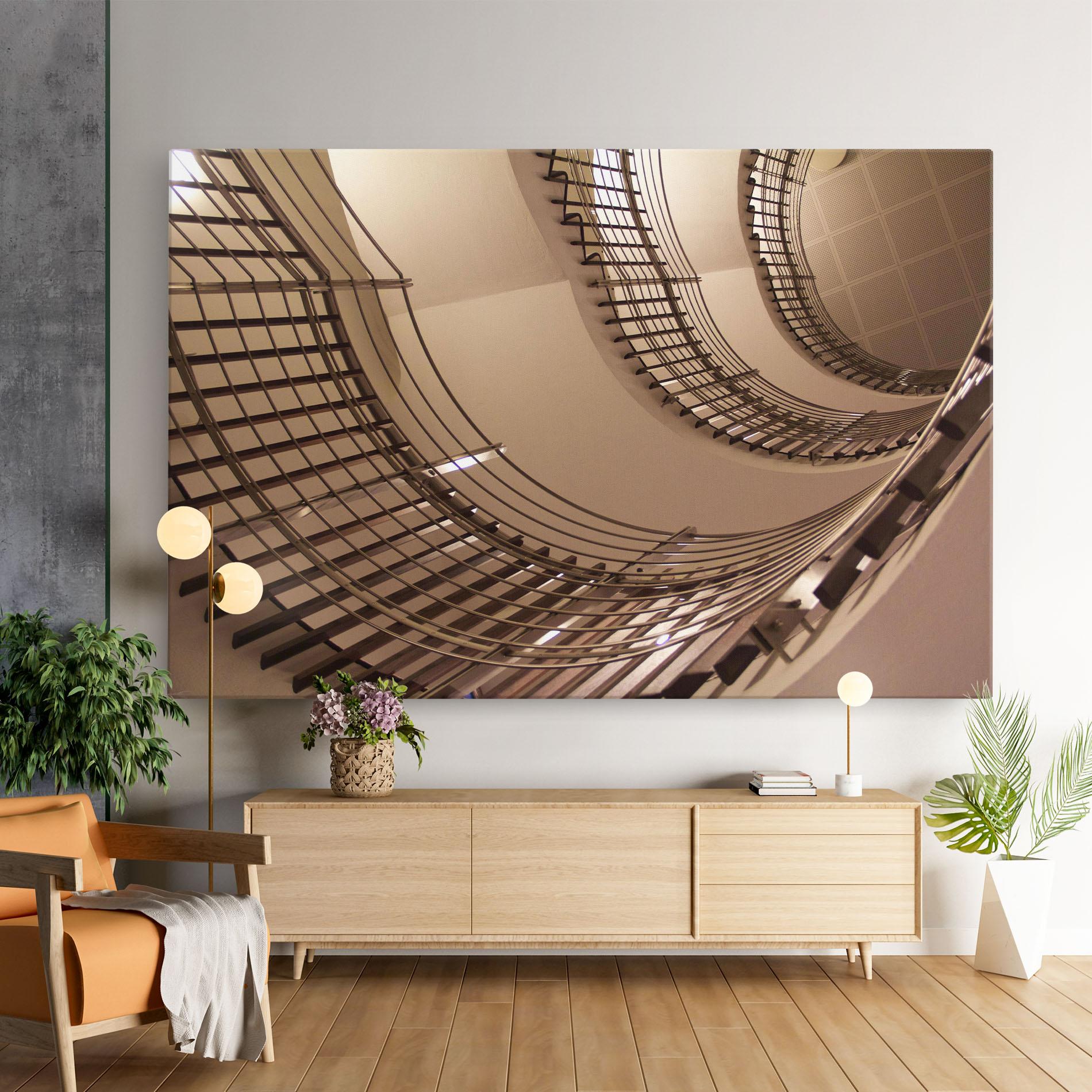 Leinwandbild Cream Stairs mockup 9