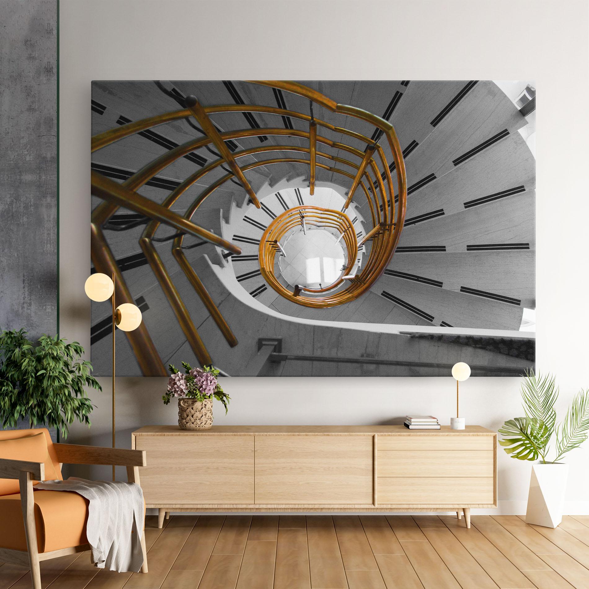 Leinwandbild Gold Bar Stairs mockup 9