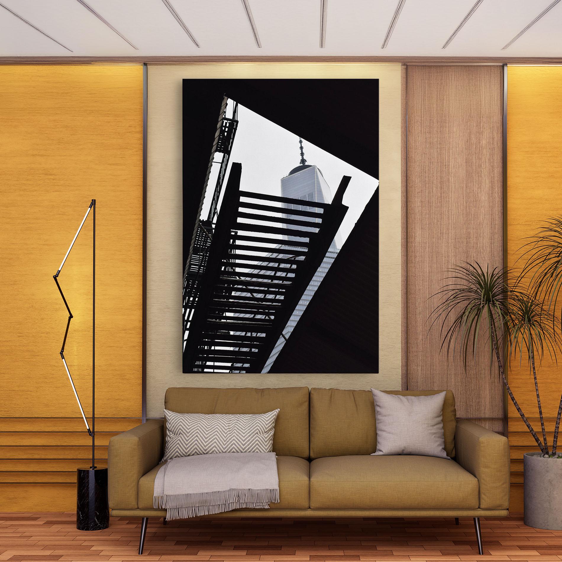 Leinwandbild Black Stairs Floating mockup 9