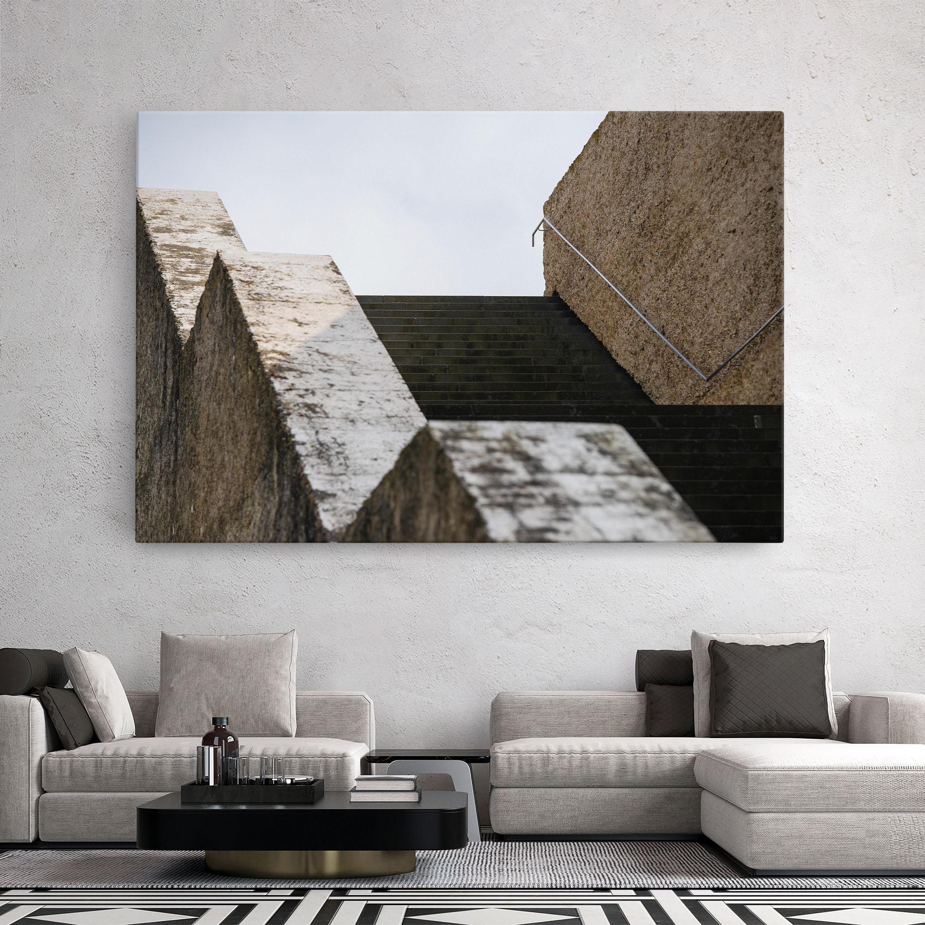 Leinwandbild Black Stairs mockup 2
