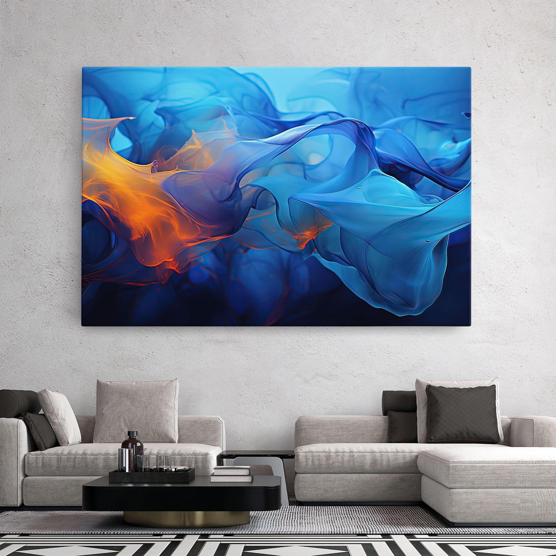 Leinwandbild Blue Orange Floating mockup 2