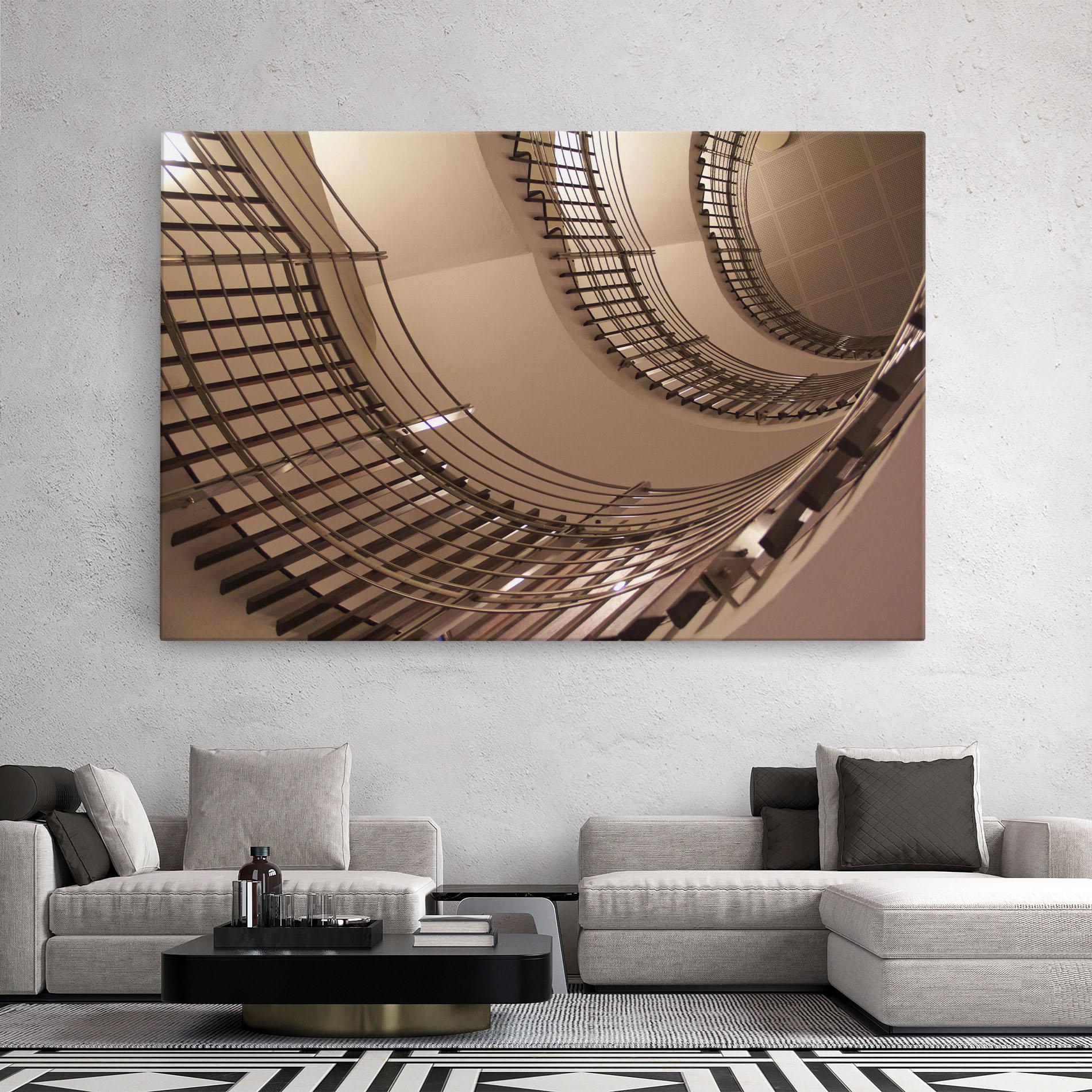 Leinwandbild Cream Stairs mockup 2