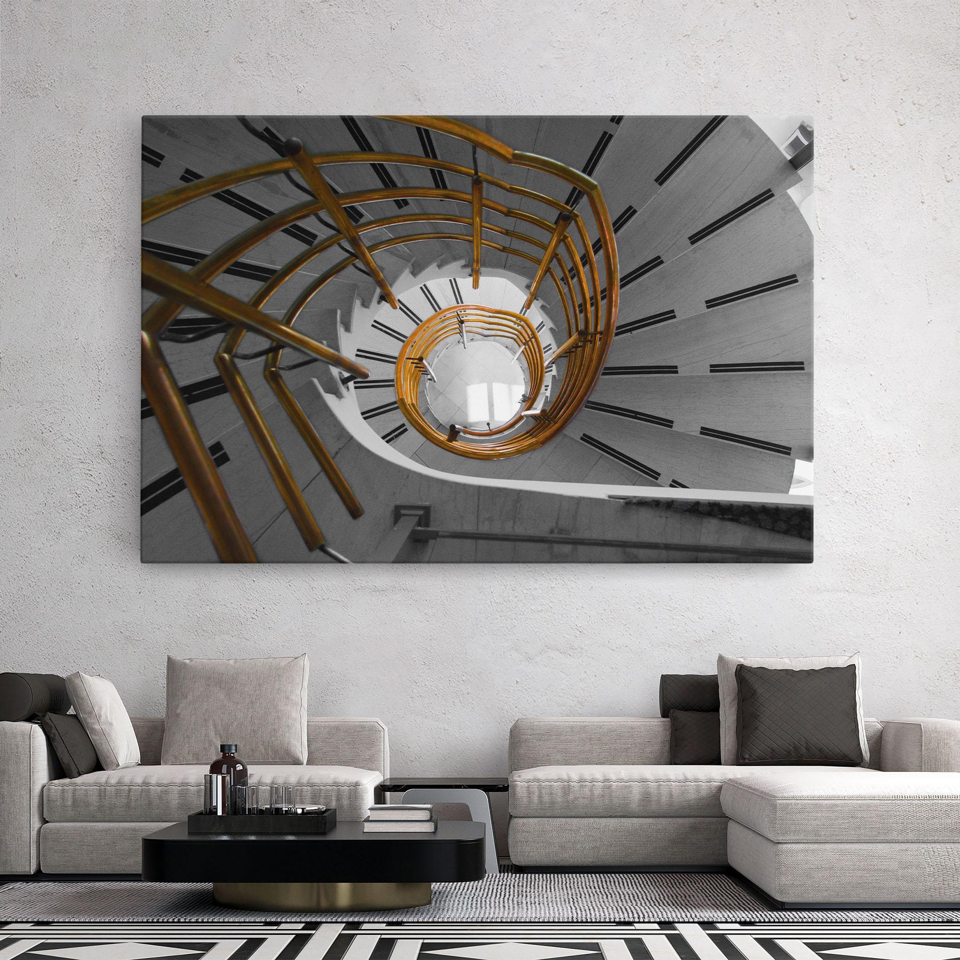 Leinwandbild Gold Bar Stairs mockup 2
