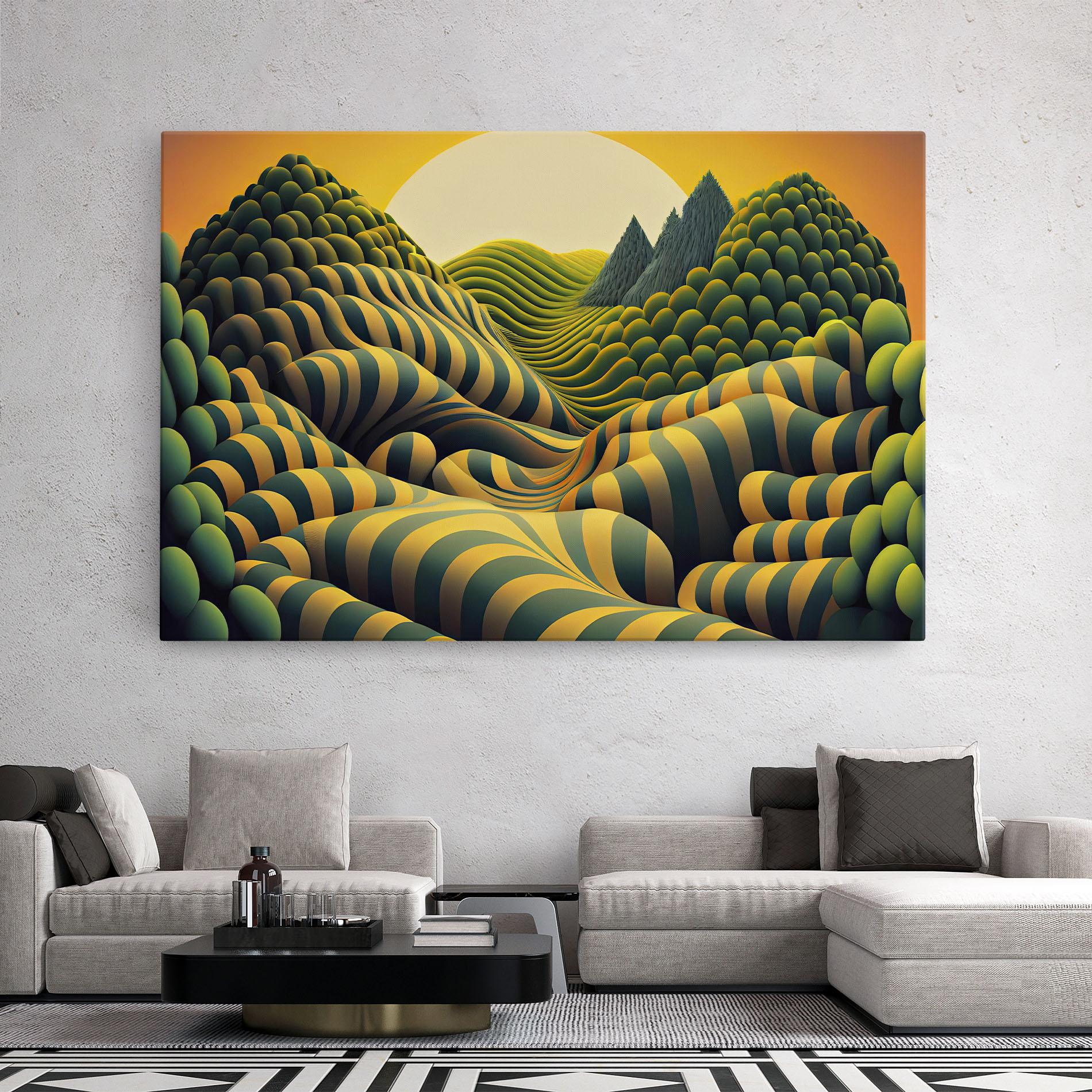 Leinwandbild Green Yellow View mockup 2