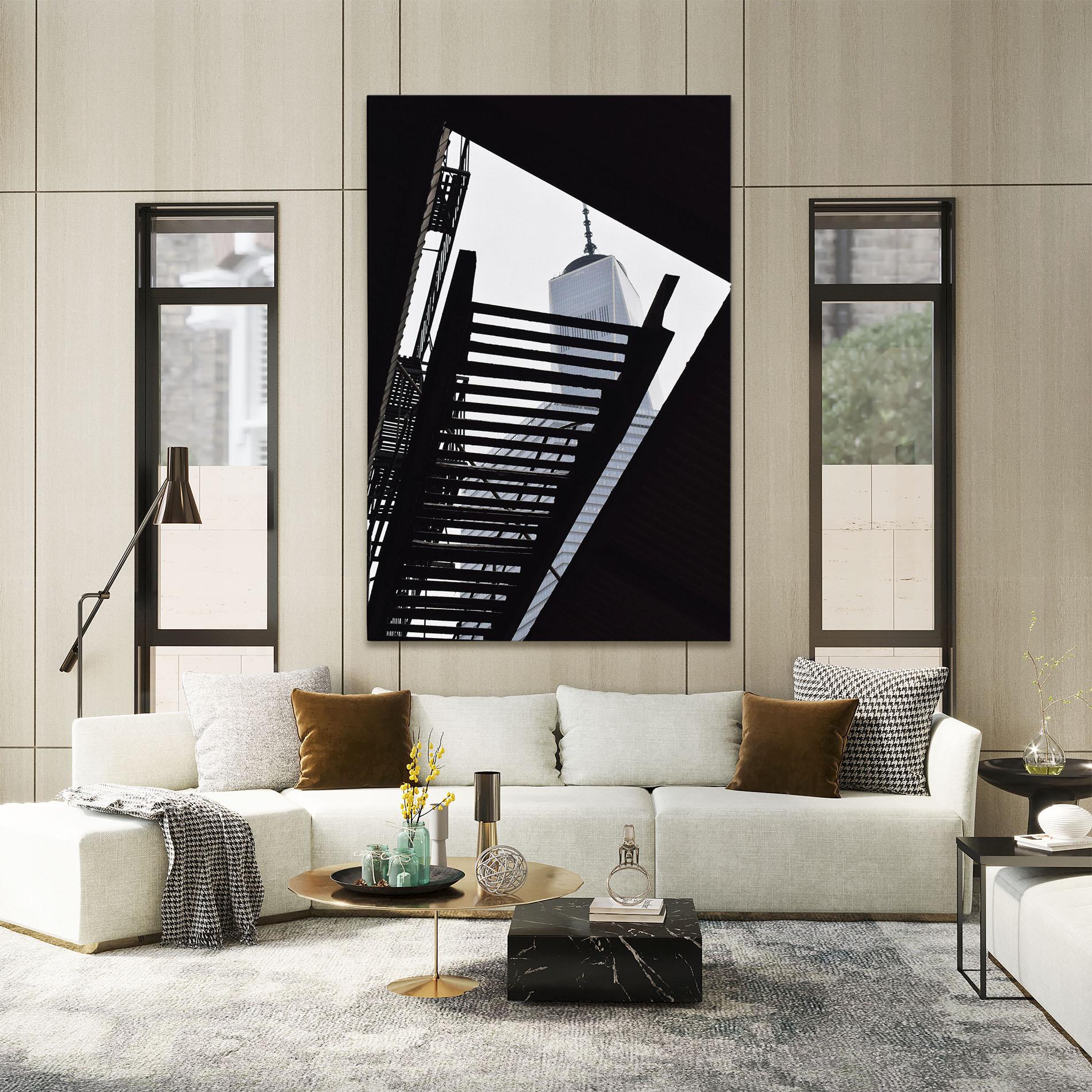 Leinwandbild Black Stairs Floating mockup 2