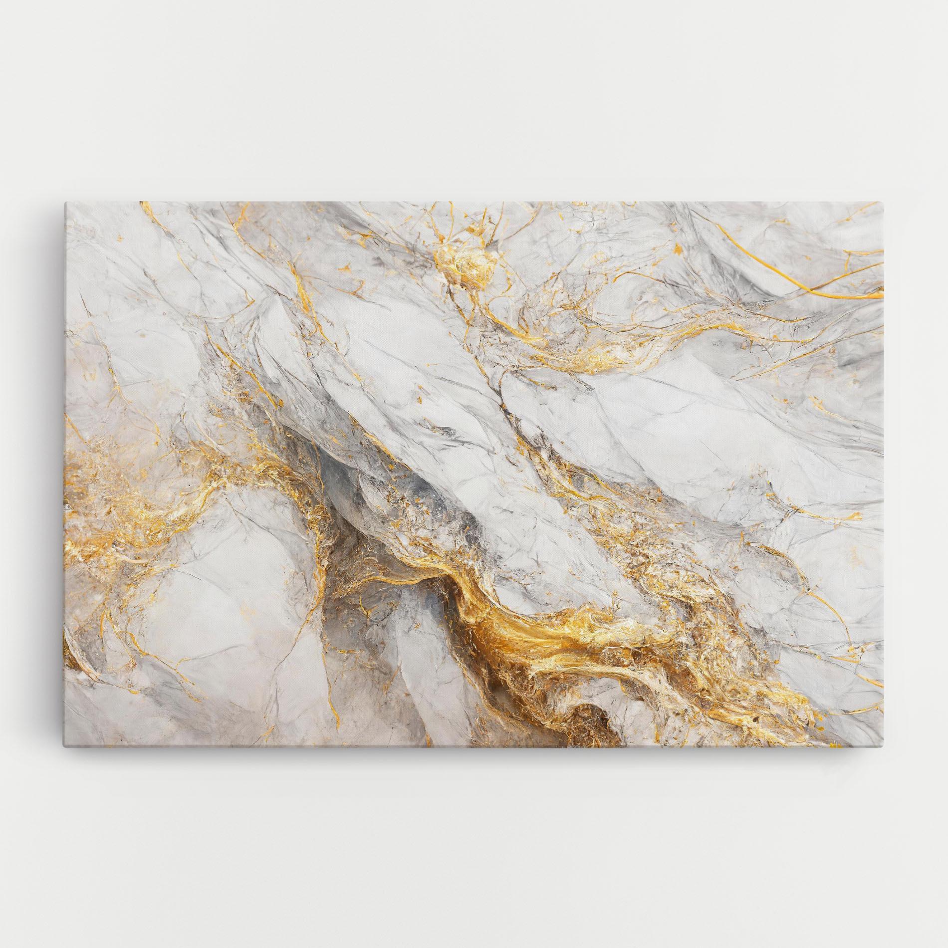 Leinwandbild Gold Liquid Grey Marble mockup 0