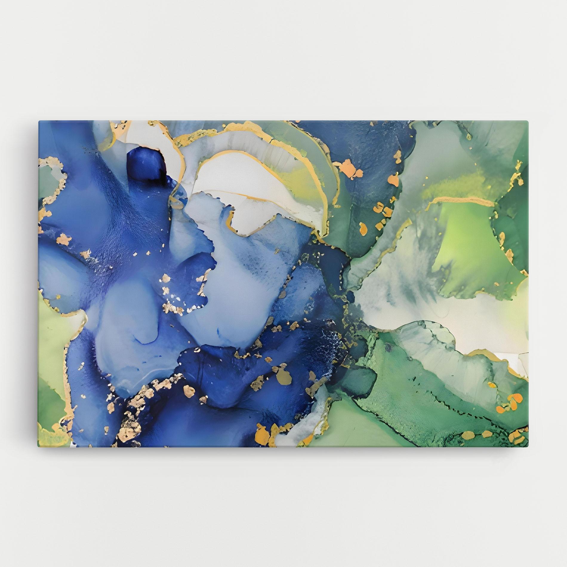 Leinwandbild Green Paint Marble mockup 0