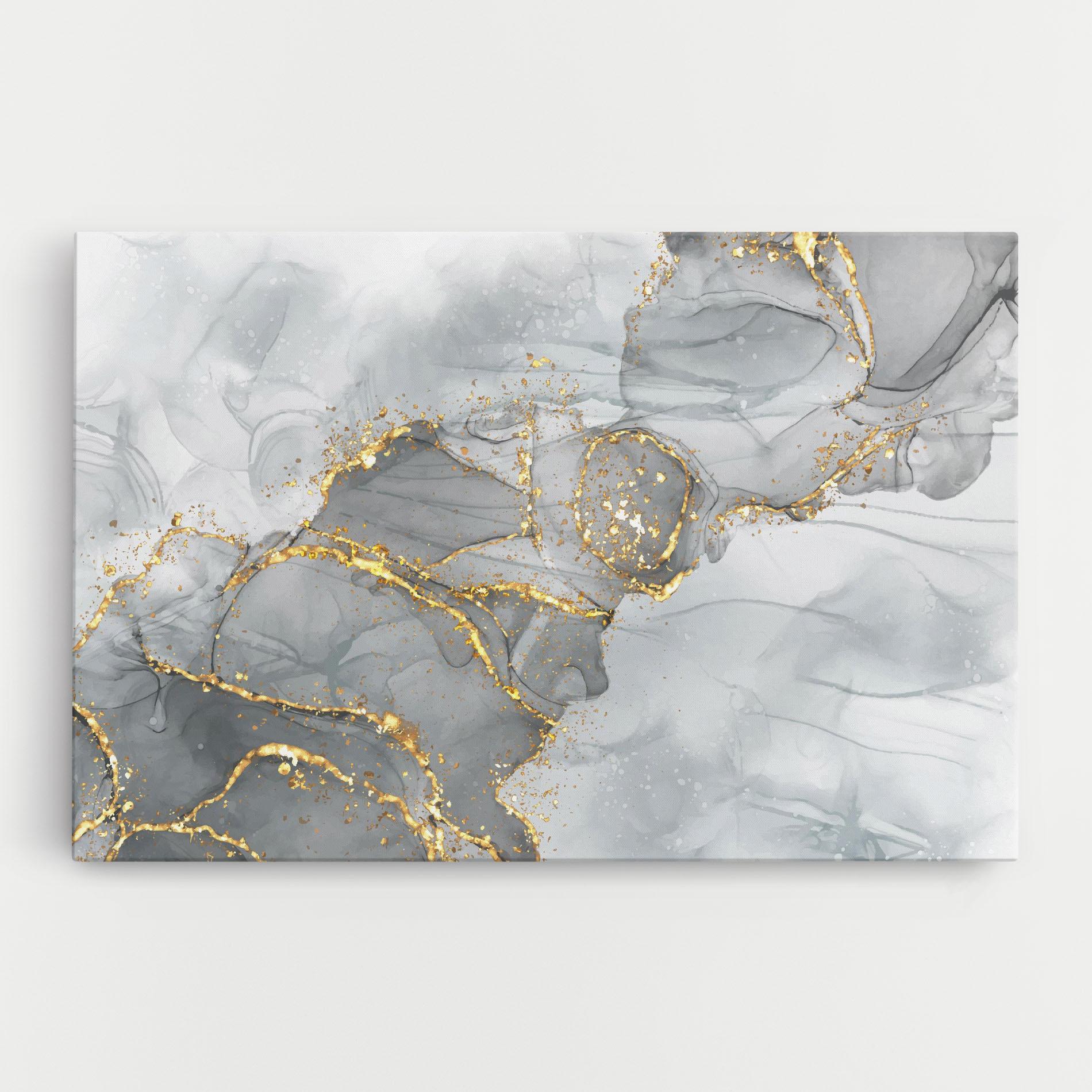 Leinwandbild White Ink Marble mockup 0