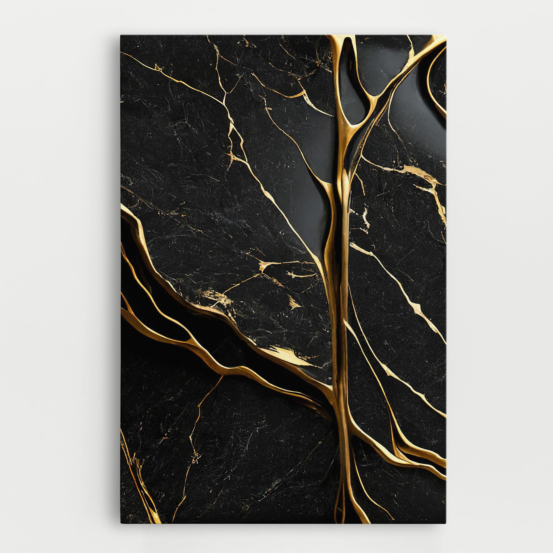 Leinwandbild Black Square Marble mockup 0