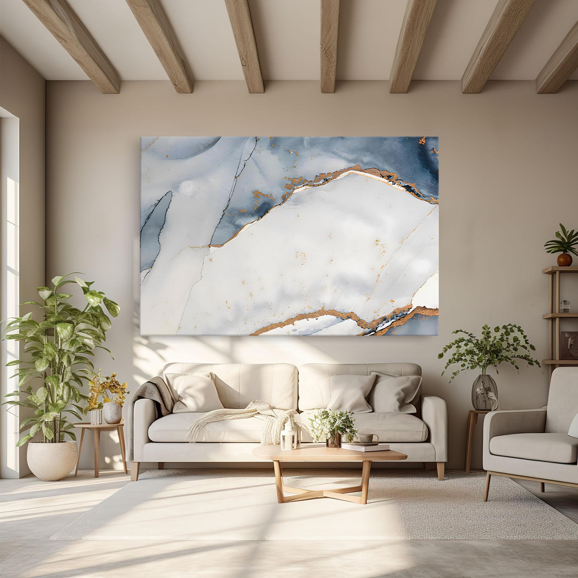 Leinwandbild Blue Watercolor mockup 6