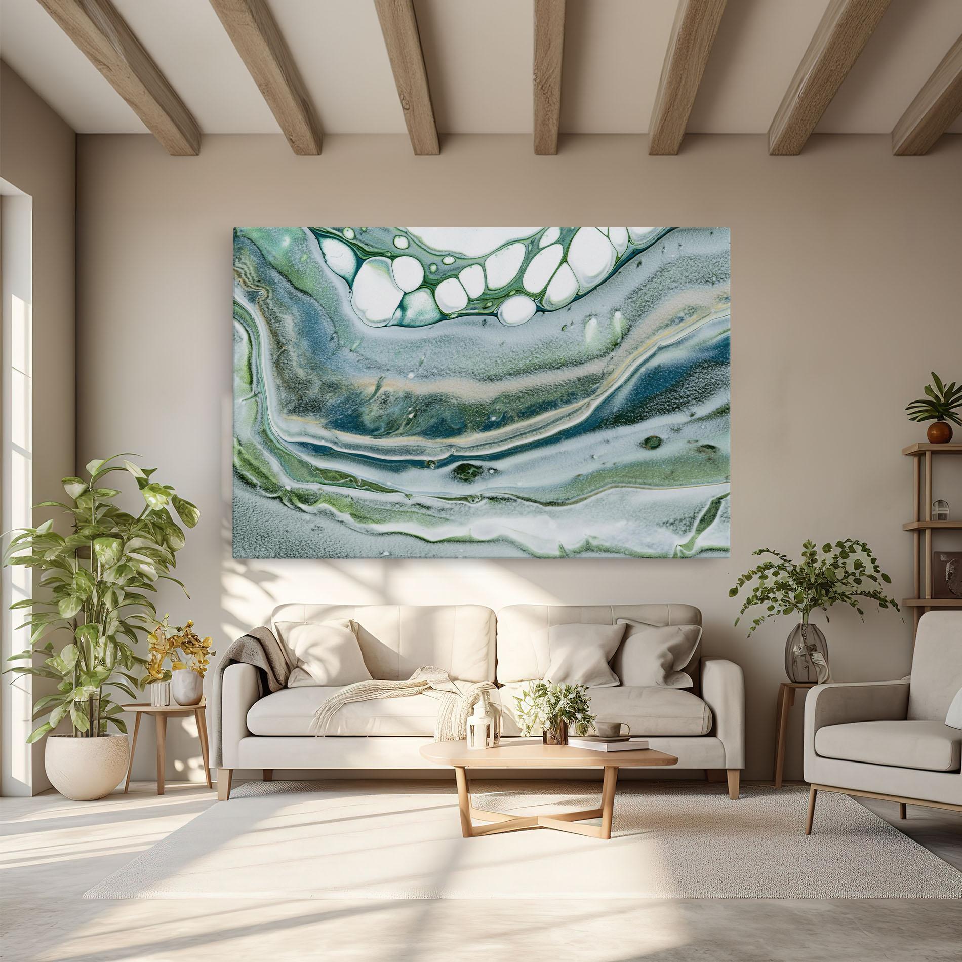 Leinwandbild Dark Green Liquid mockup 6