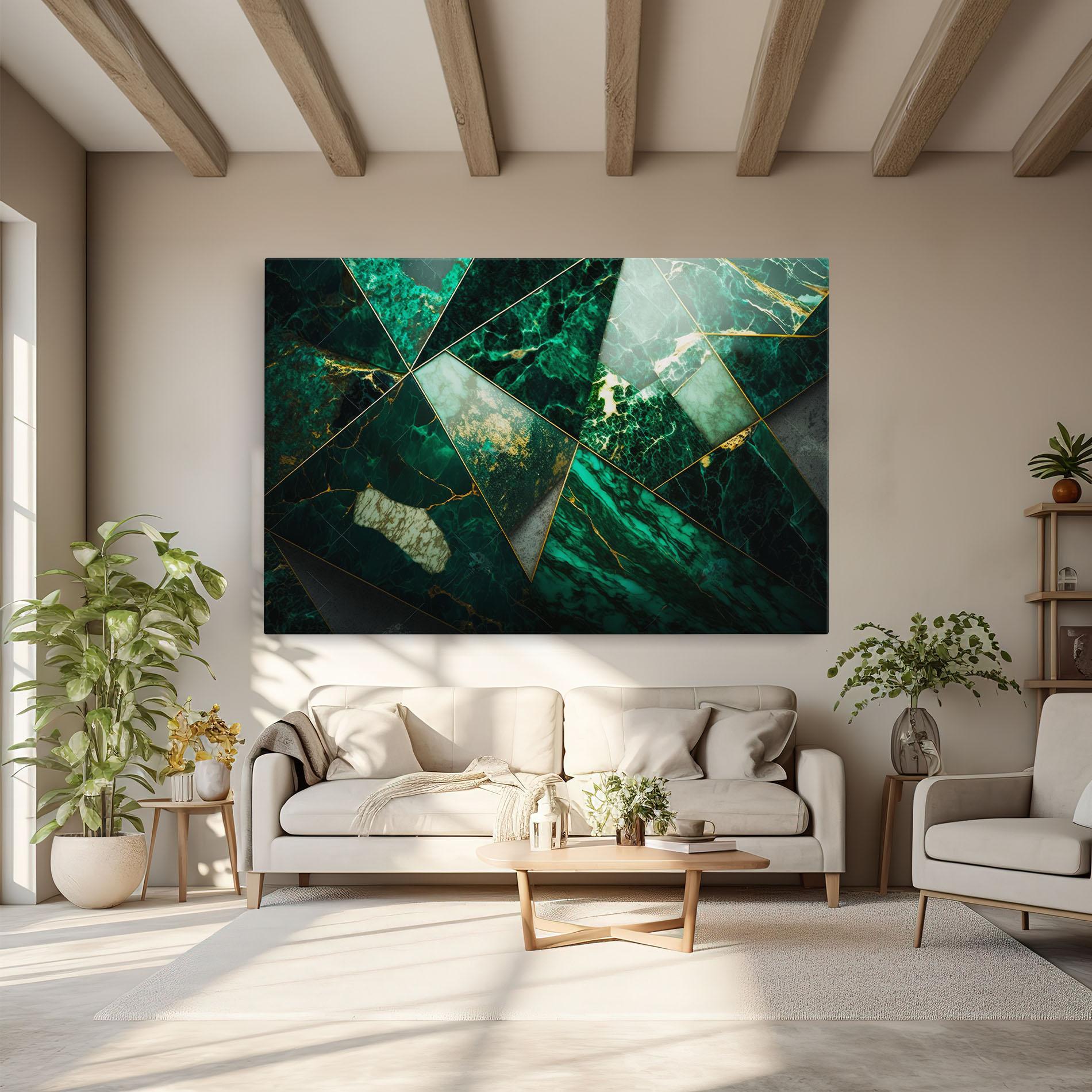 Leinwandbild Green Marble mockup 6