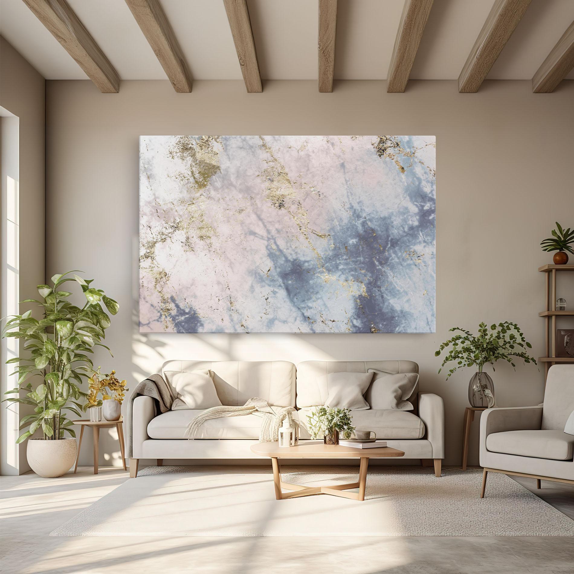 Leinwandbild Pink Blue Marble mockup 6