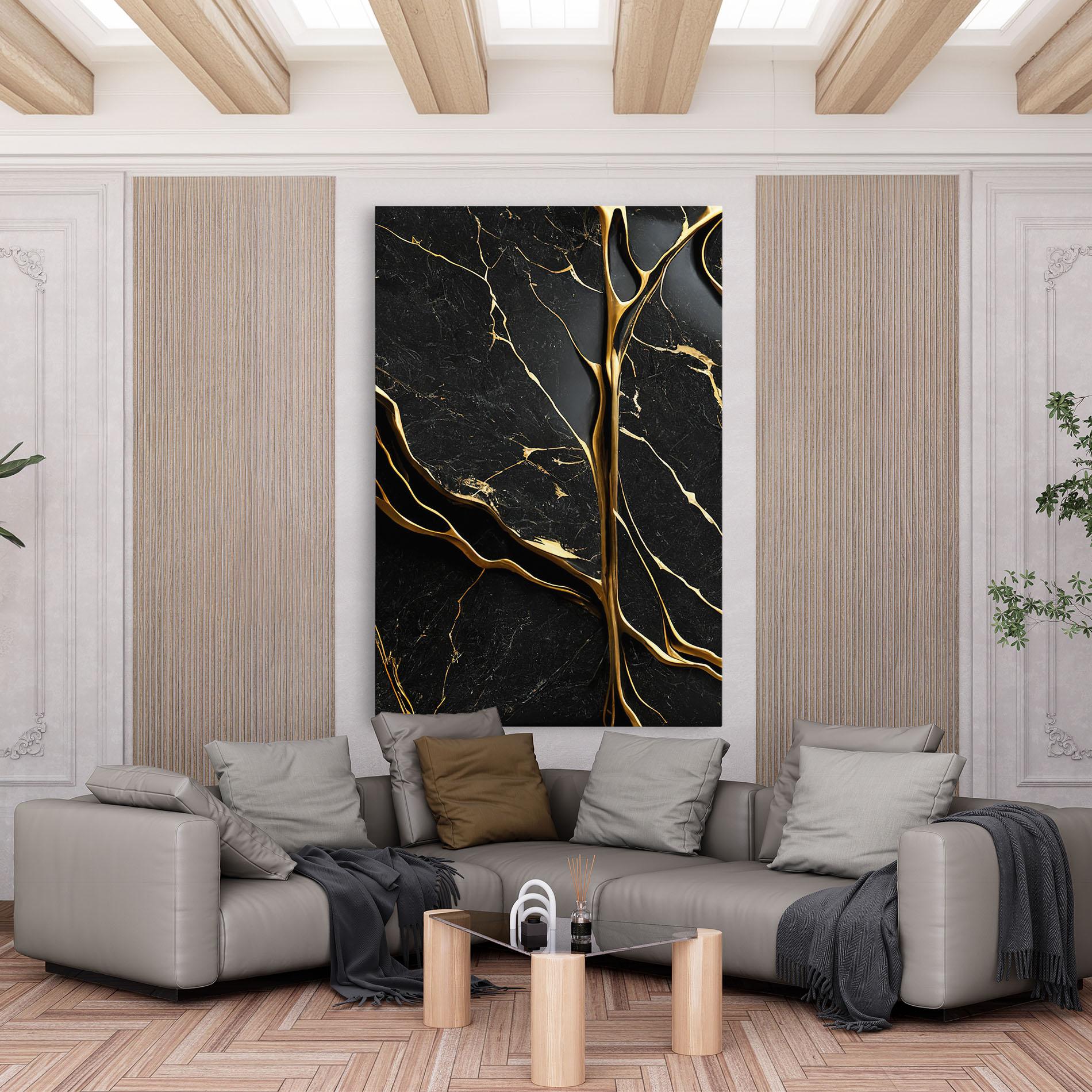 Leinwandbild Black Square Marble mockup 6