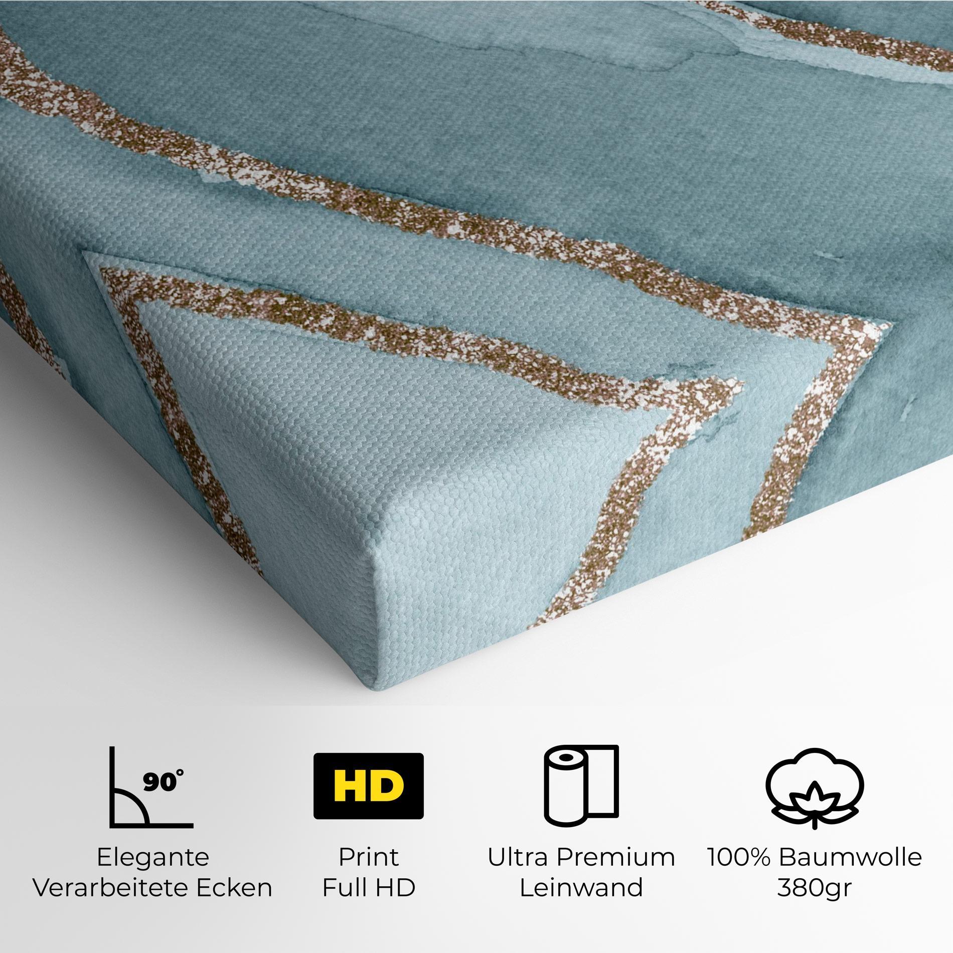 Leinwandbild Blue Golden Glitter mockup 4
