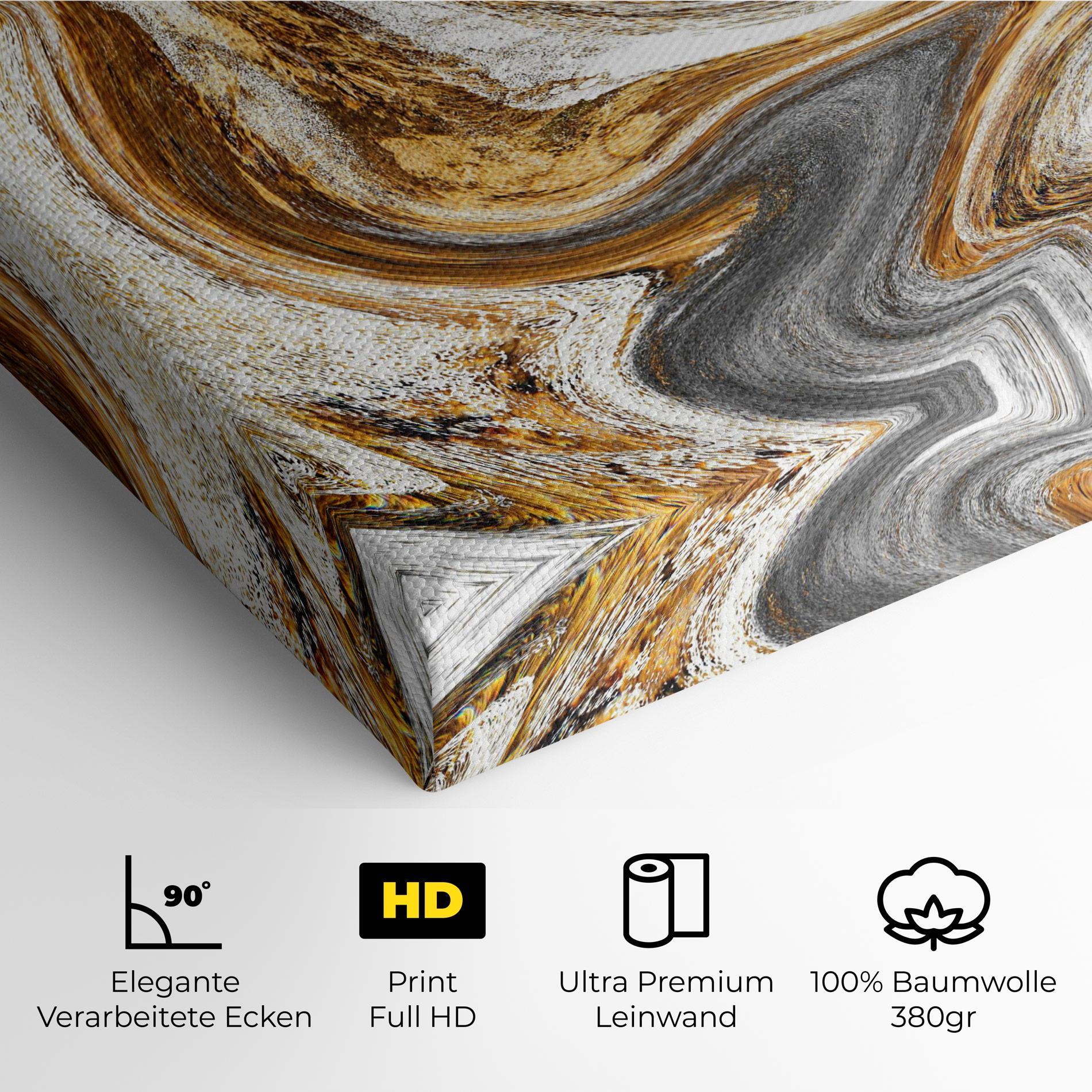 Leinwandbild Gold White Liquid mockup 4