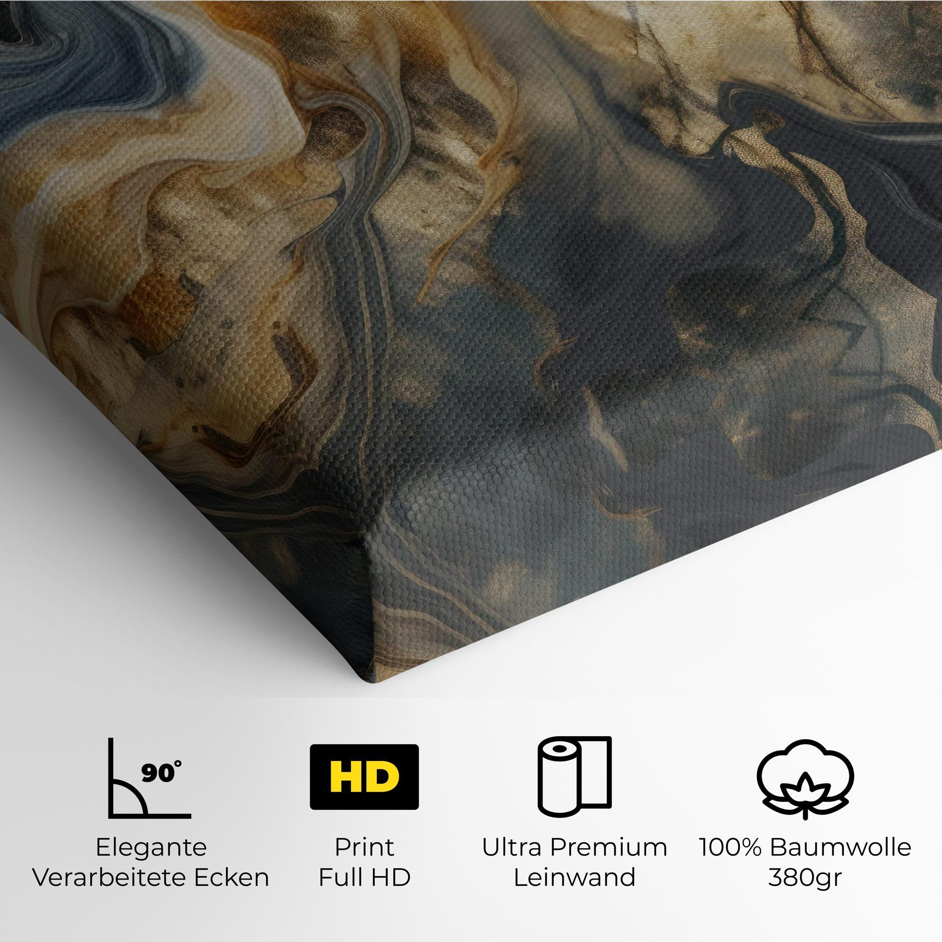Leinwandbild Grey Gold Liquid Marble mockup 4