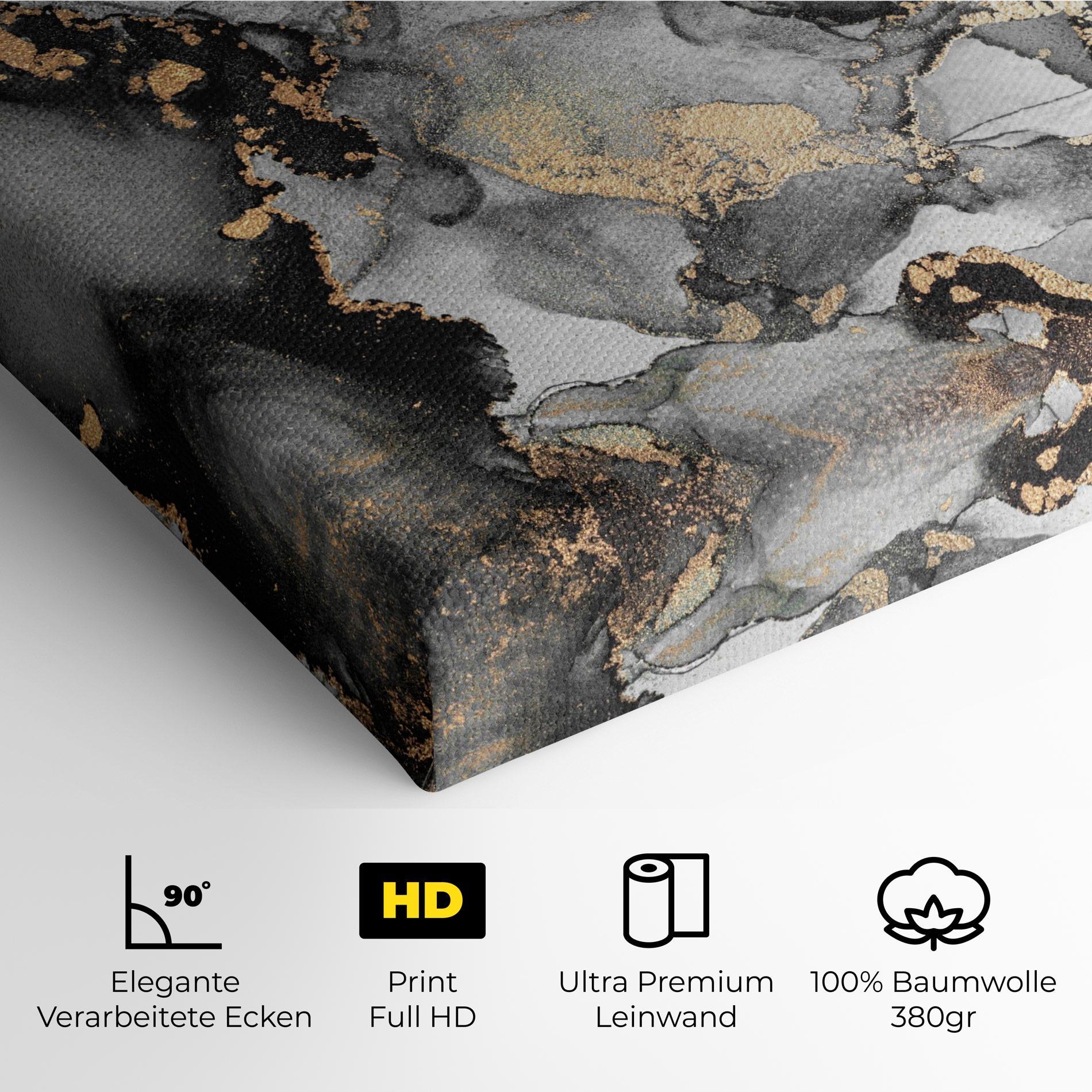 Leinwandbild Grey Gold Marble mockup 4
