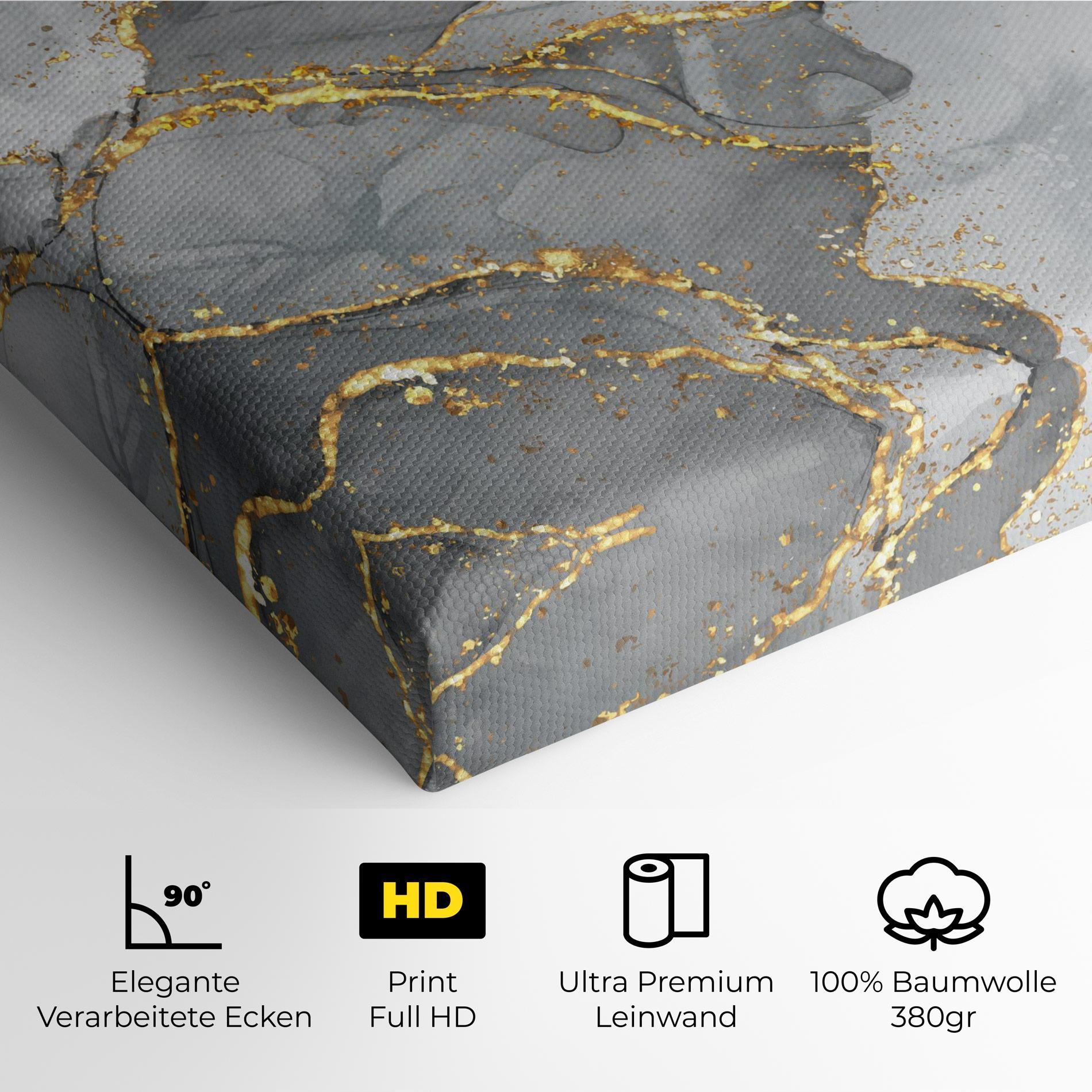 Leinwandbild White Ink Marble mockup 4