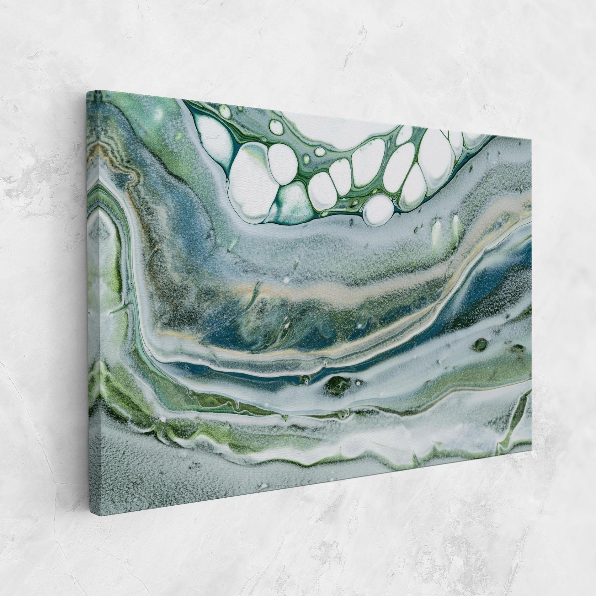 Leinwandbild Dark Green Liquid mockup 1