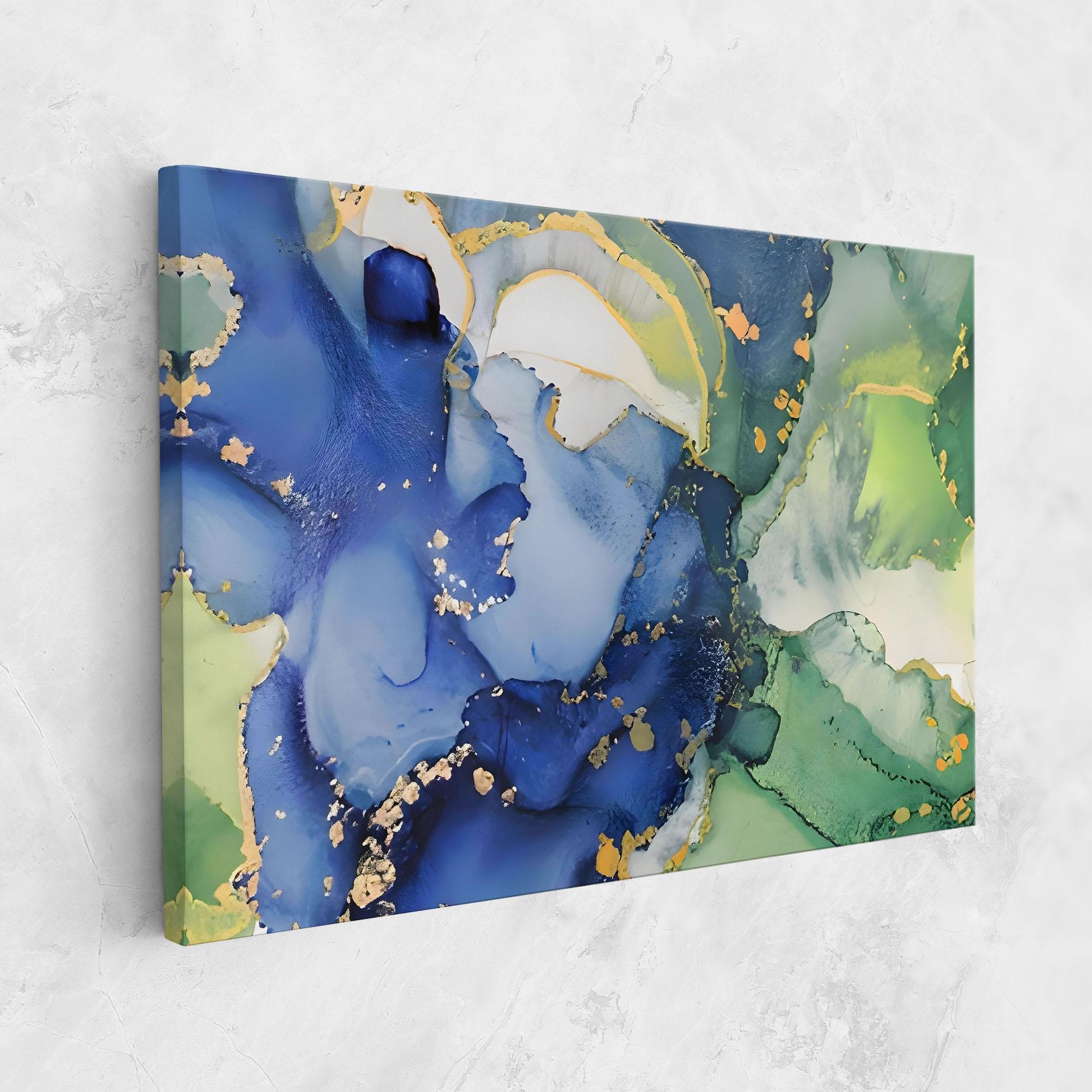 Leinwandbild Green Paint Marble mockup 1