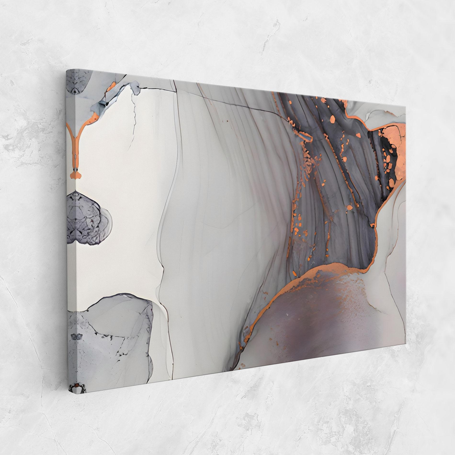 Leinwandbild Grey Pink Liquid Marble mockup 1