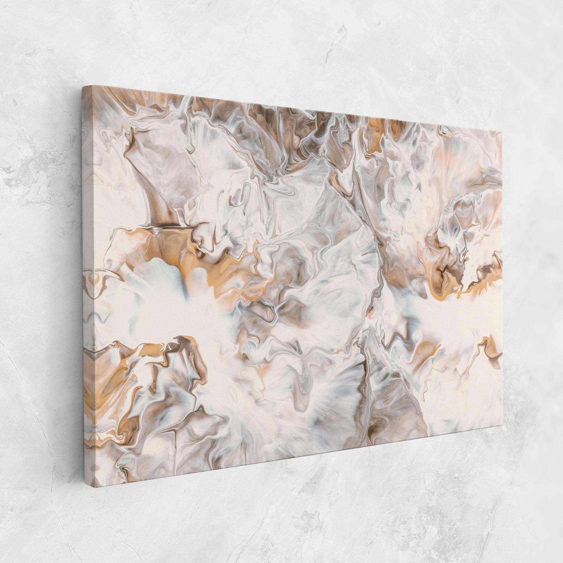 Leinwandbild White Gold Abstract mockup 1