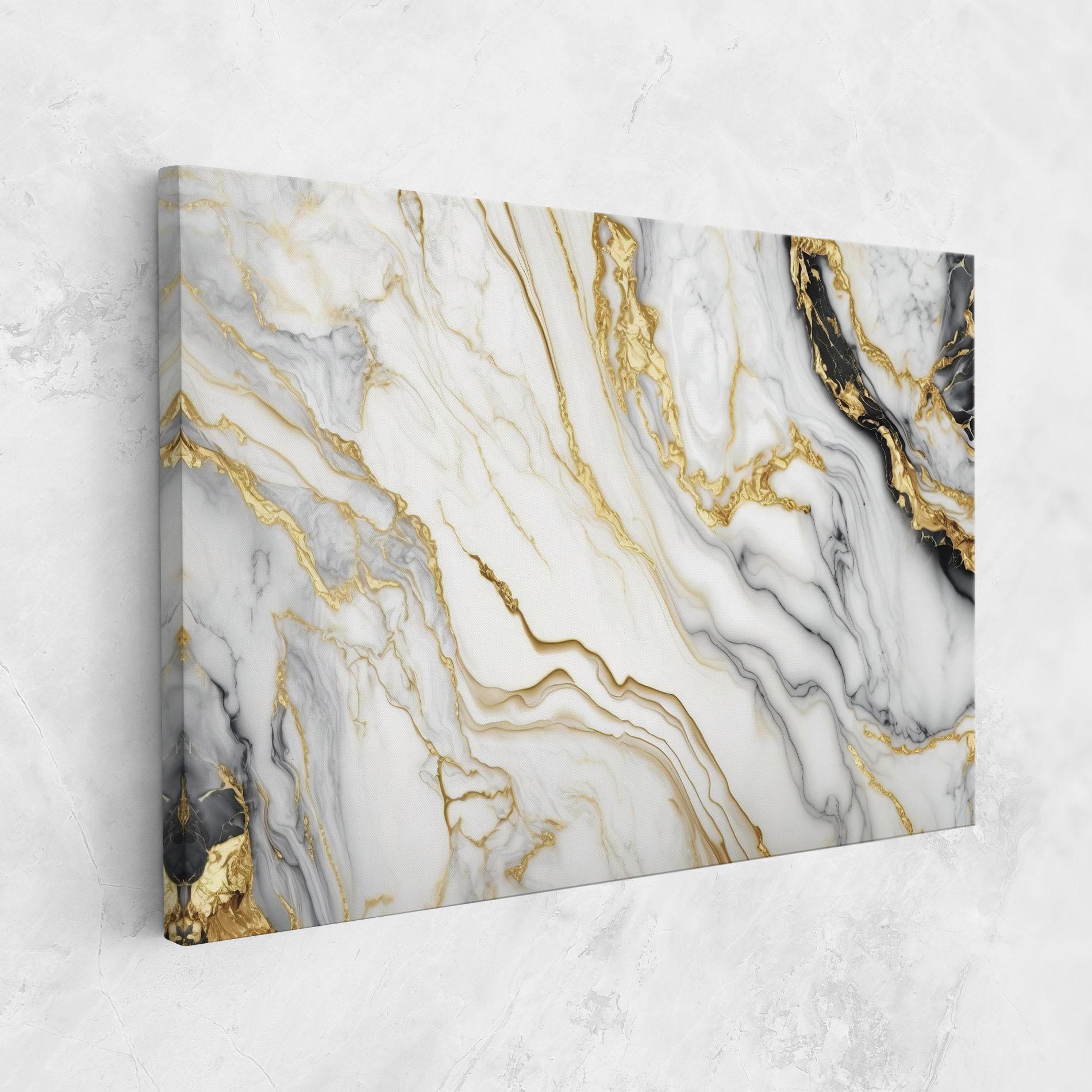 Leinwandbild White Golden Marble mockup 1